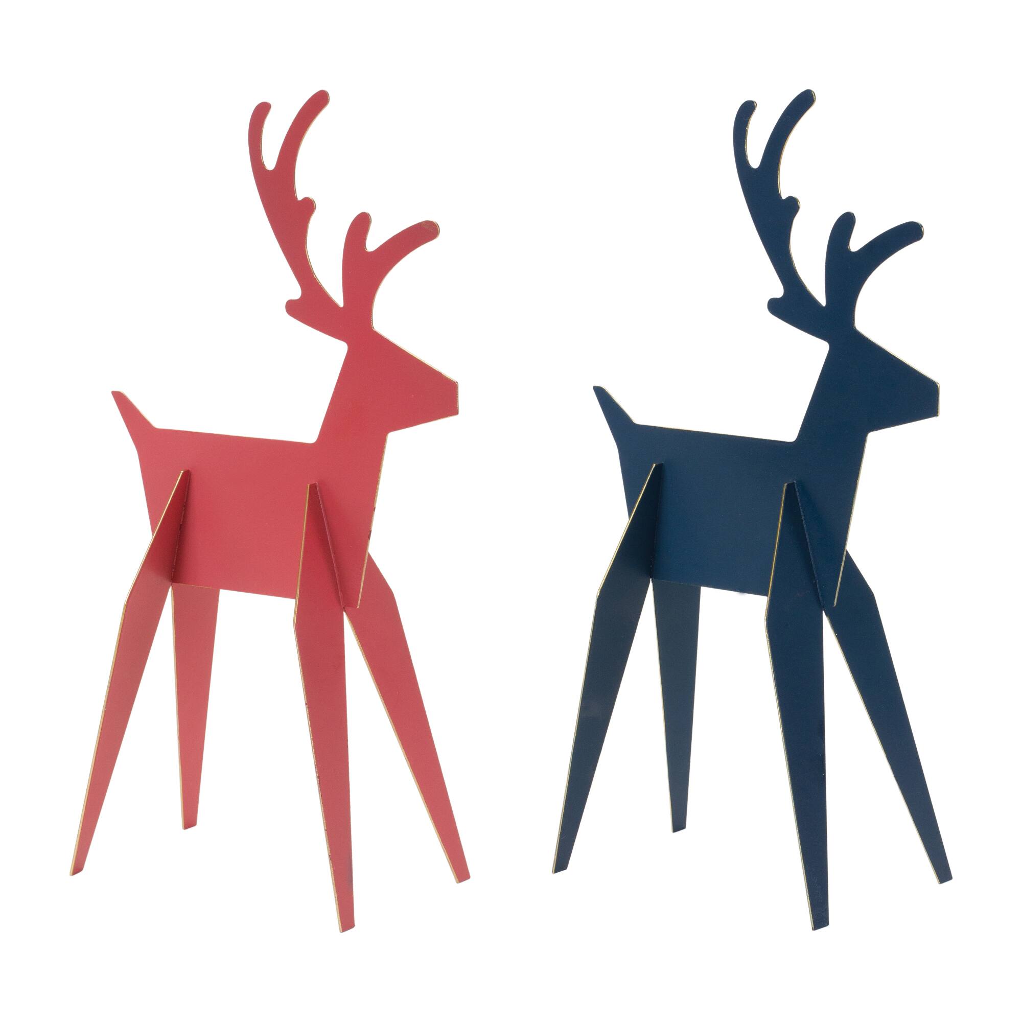 12" Modern Metal Deer Figurine, 6ct.