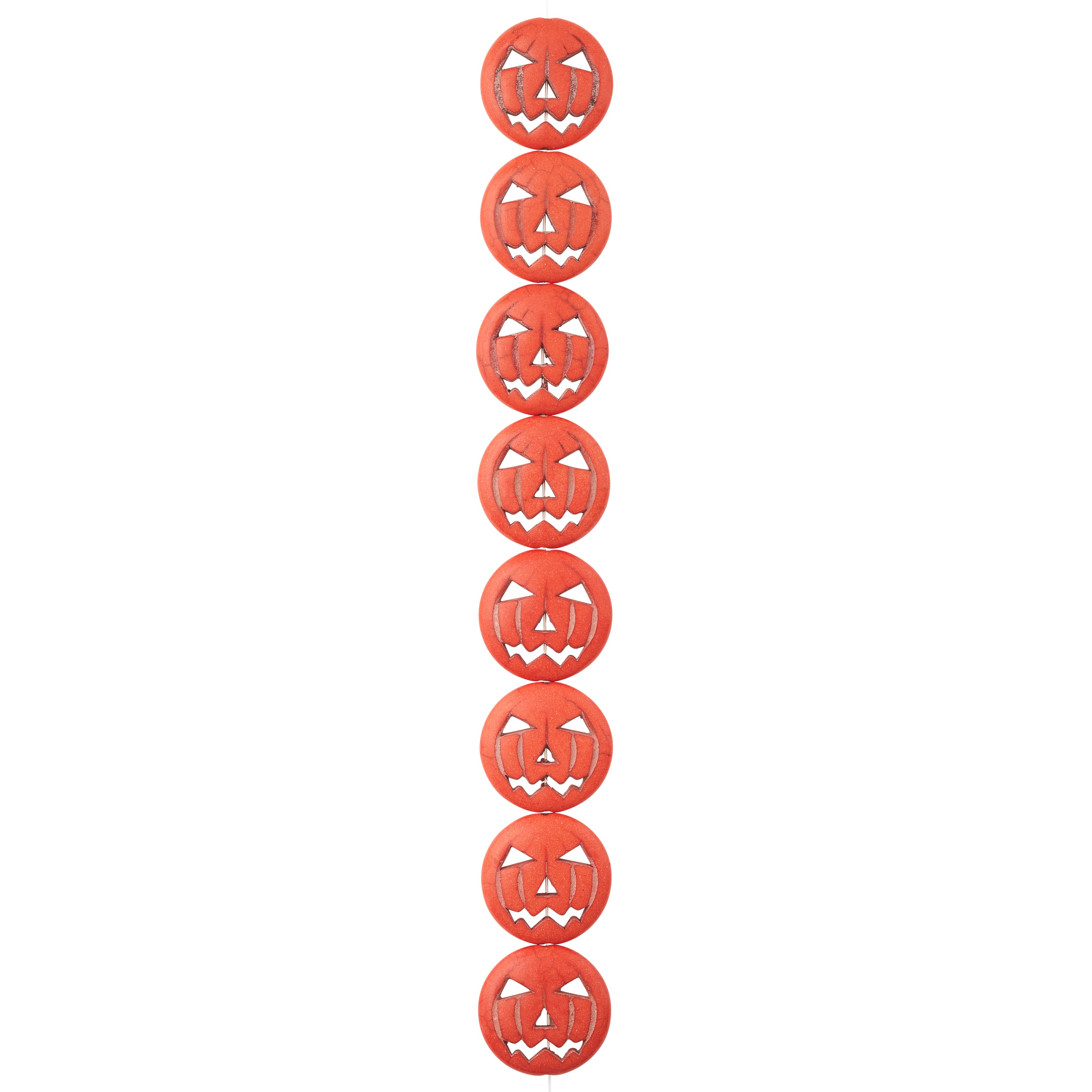 12 Pack: Orange Dyed Reconstituted Stone Pumpkin Beads, 25mm by Bead Landing™