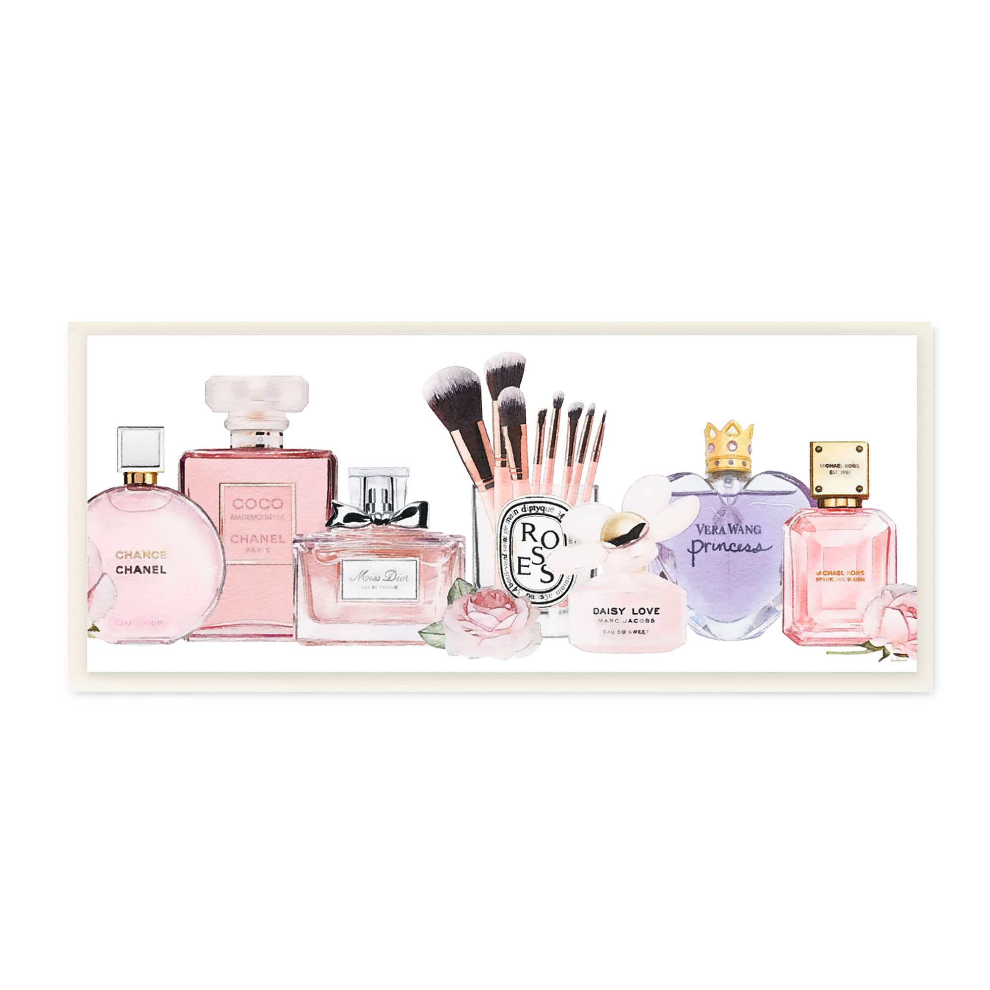 Stupell Industries Women's Fashion Fragrance Glam Accessories, 7" x 17"