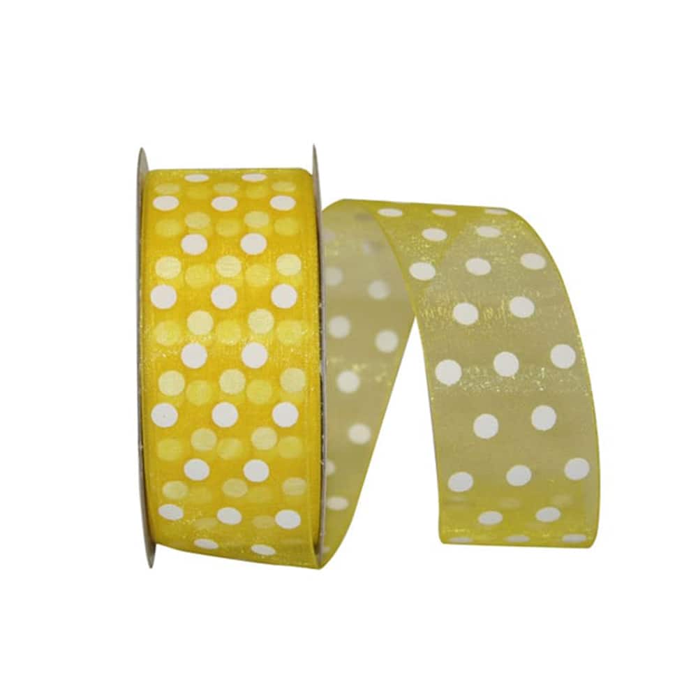 JAM Paper 1.5" x 25yd. Sheer Dots Glee Ribbon
