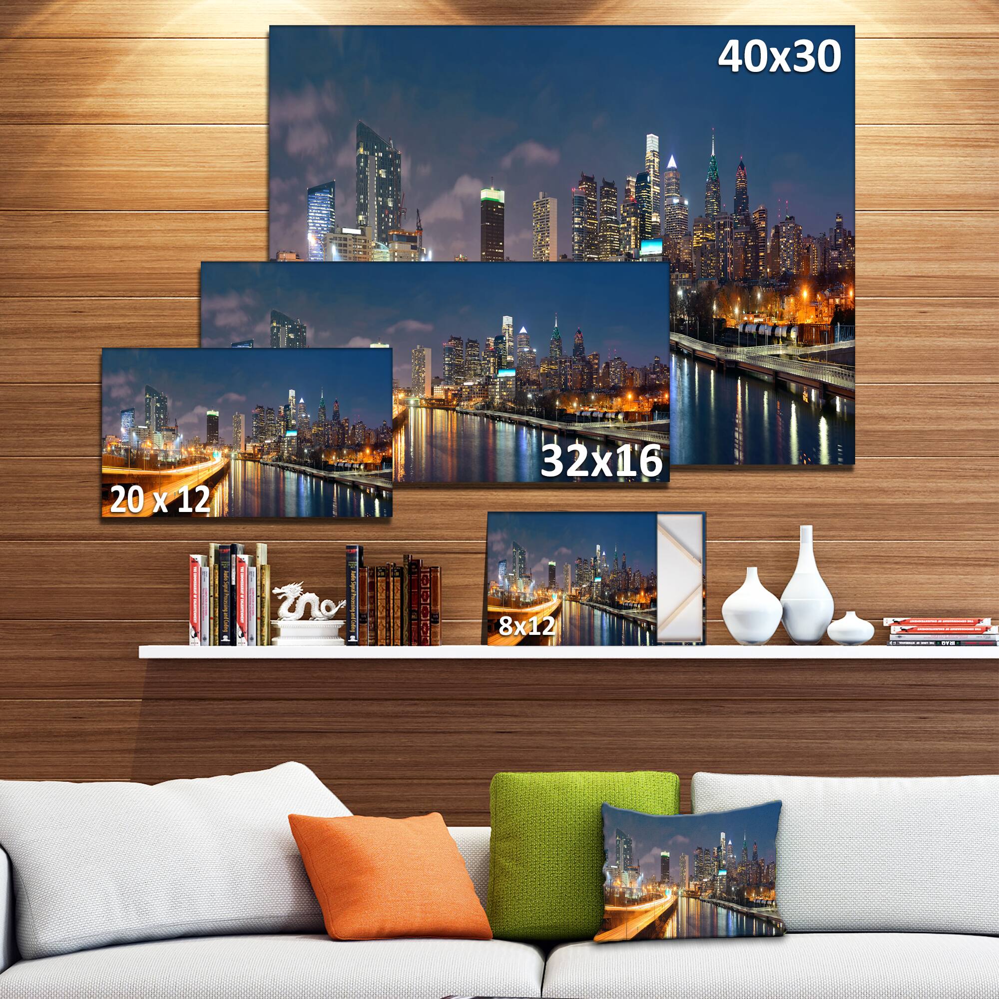 Designart - Philadelphia Skyline at Night