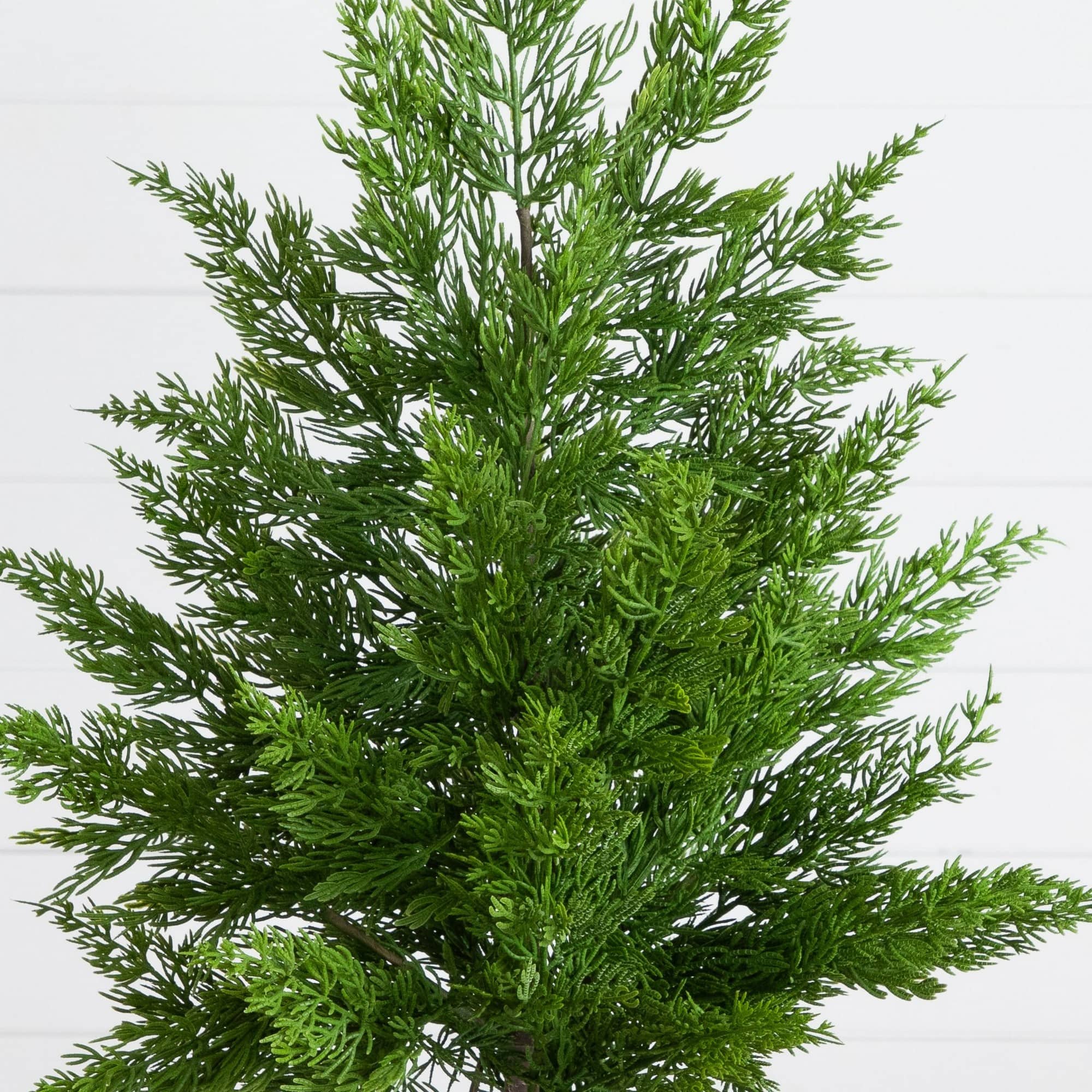 Nearly Natural 28" Artificial Real Touch Christmas Spruce Pine in White Decorative Planter