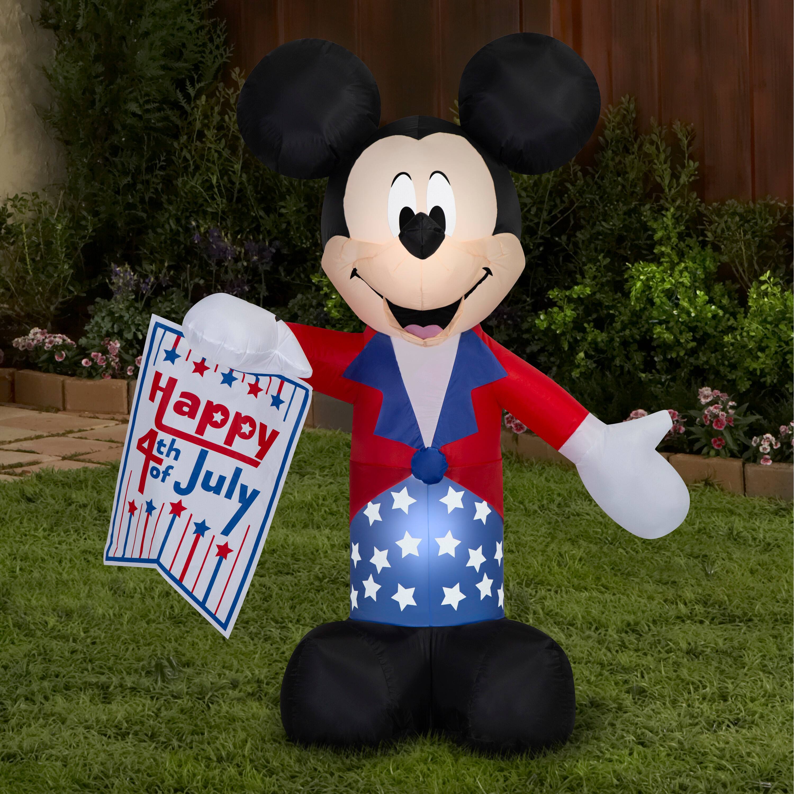 5ft. Airblown® Inflatable Disney® Patriotic Mickey Mouse Independence Day Light Décor