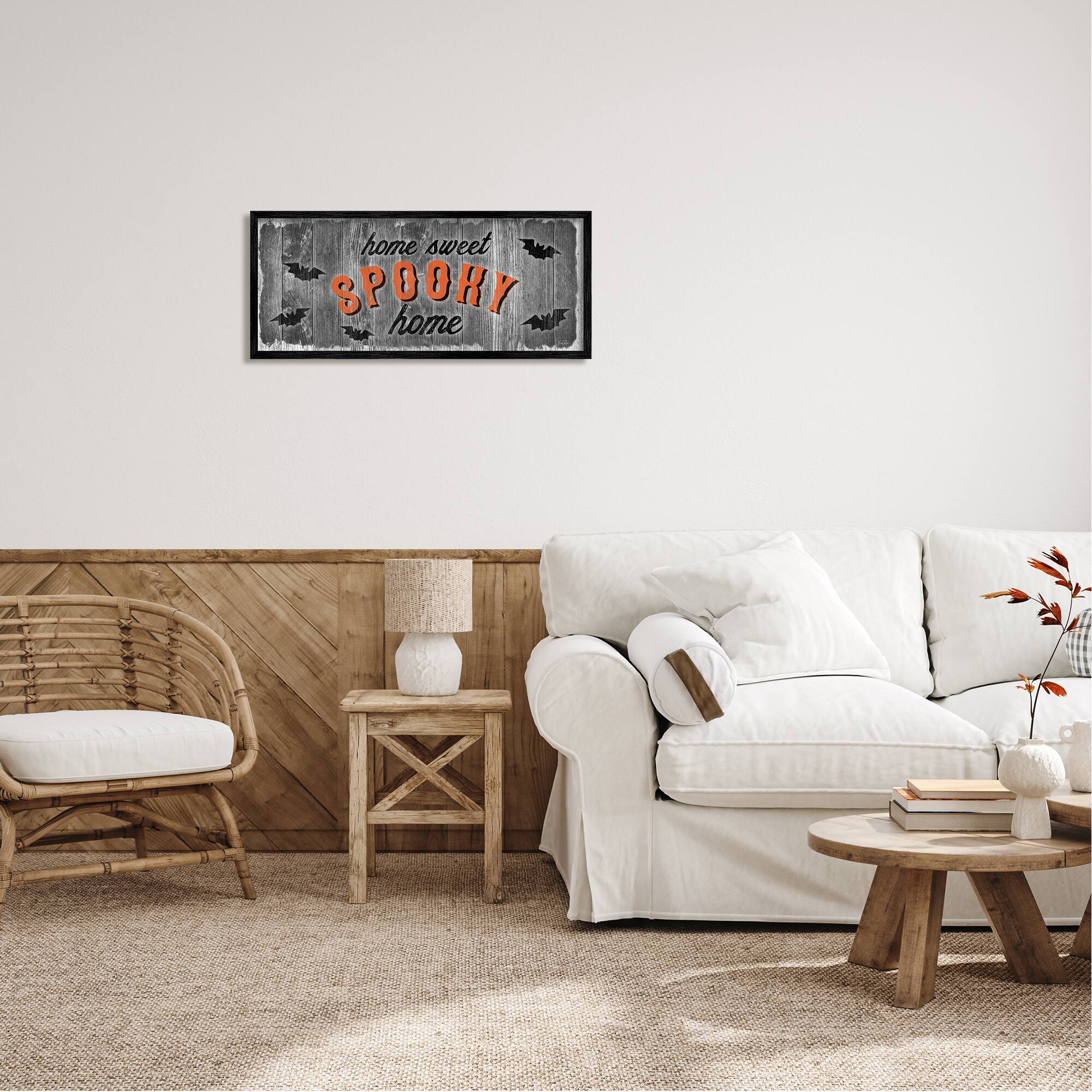 Stupell Industries Sweet Spooky Home Sign Framed Giclee Art