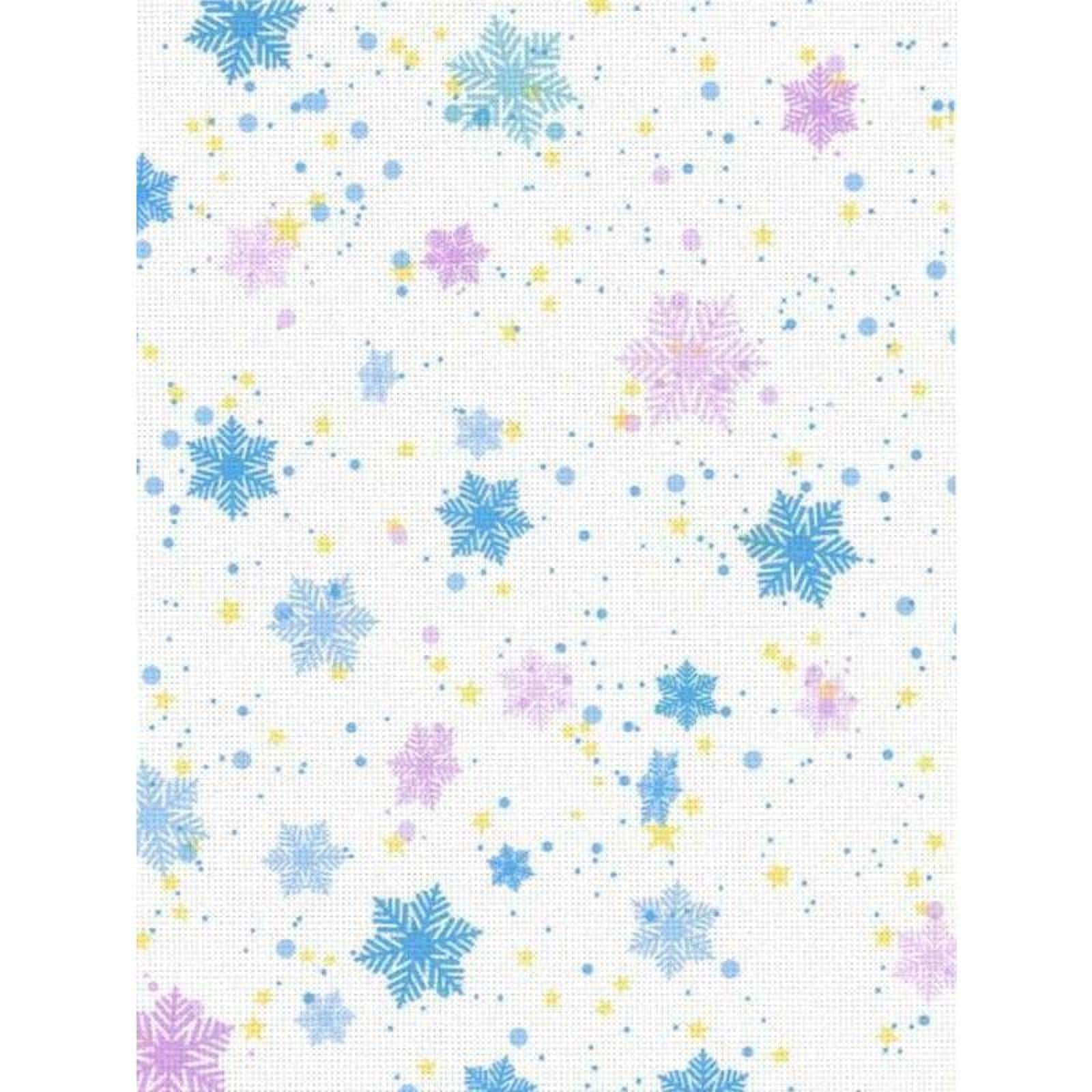 Designer Printed Snowflake 18 Count Aida Canvas