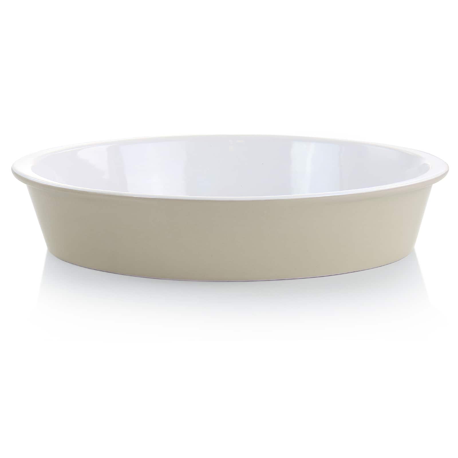 Martha Stewart 13" Taupe Ceramic Oval Baker