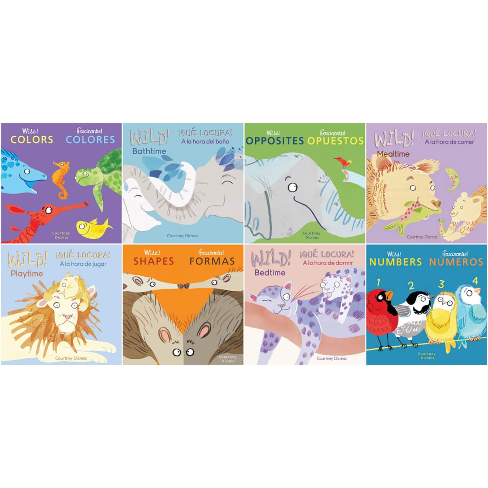Child's Play Books Wild! Concepts Bilingual Spanish & English Board Book Set