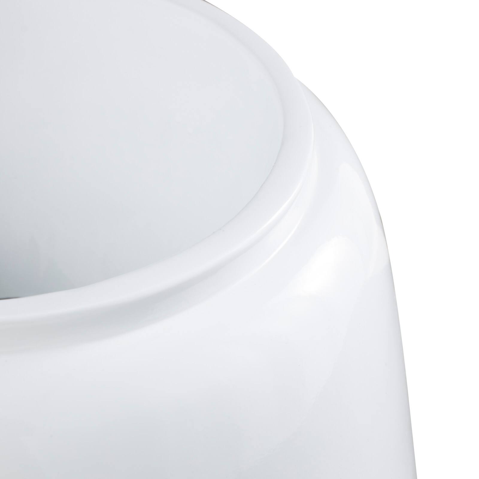 20" White Modern Wide Floor Vase