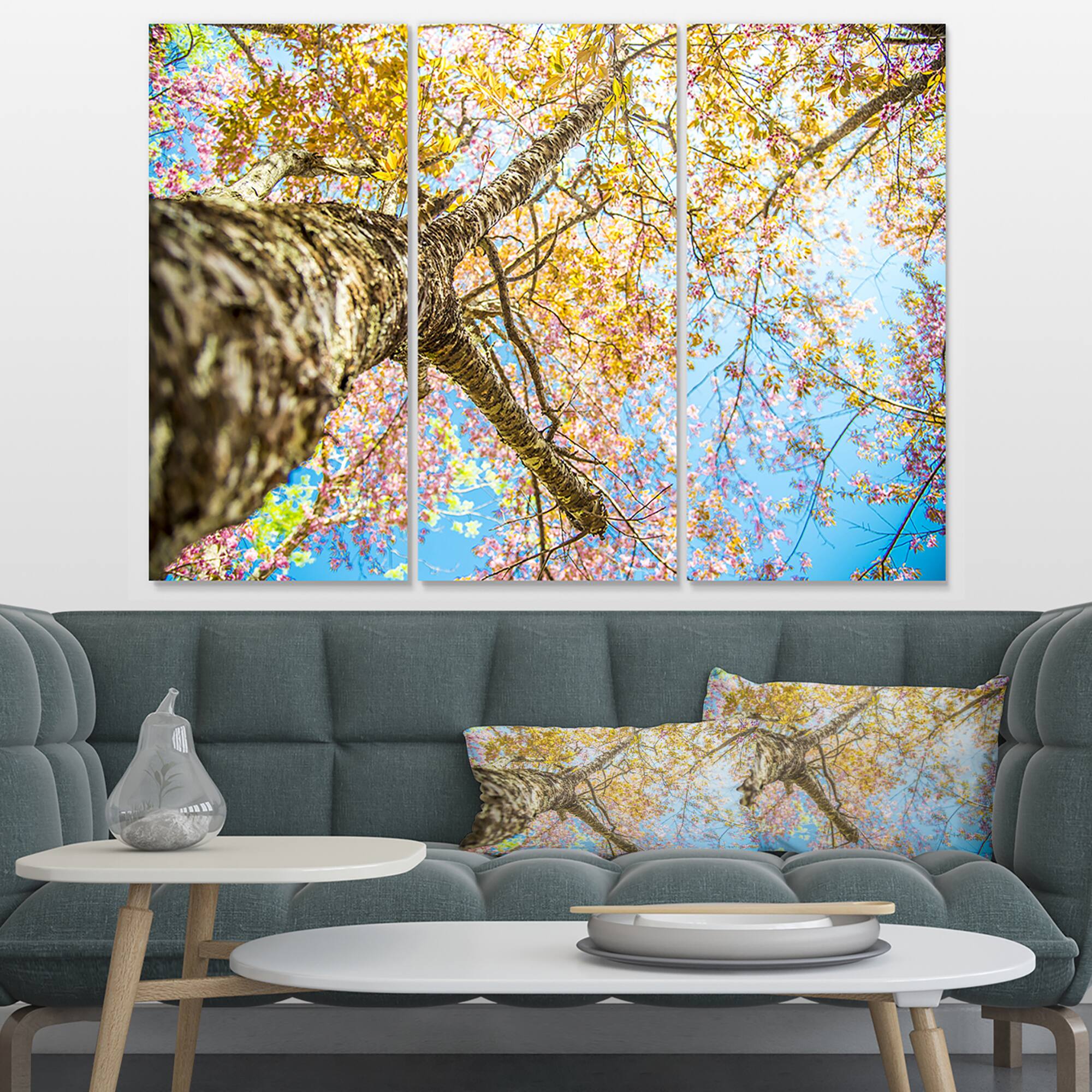 Designart - Under Branch of Yellow Cherry Tree - Trees Canvas Art Print