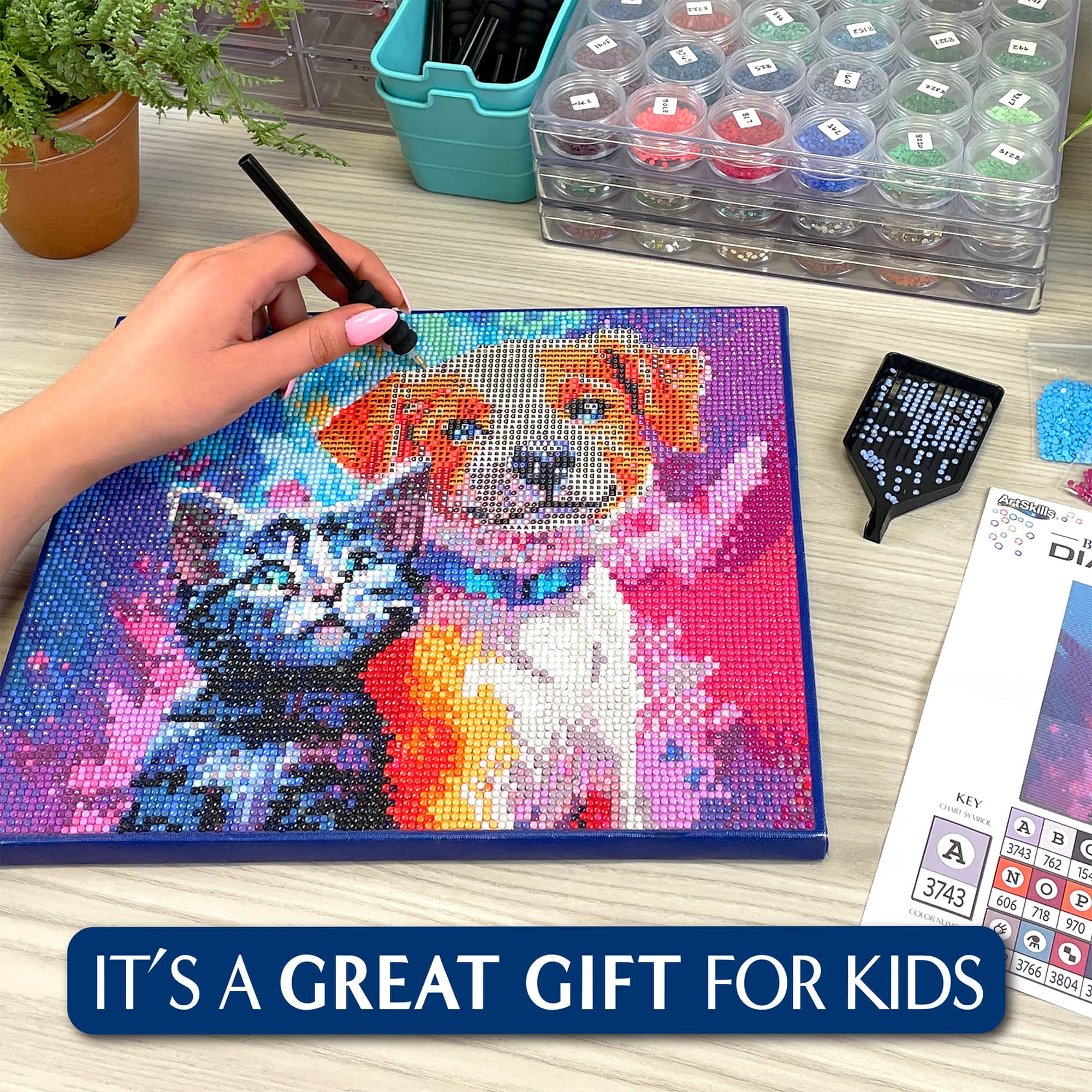 ArtSkills® Brilliant Art Puppy & Kitten Stretched Canvas Diamond Painting Kit