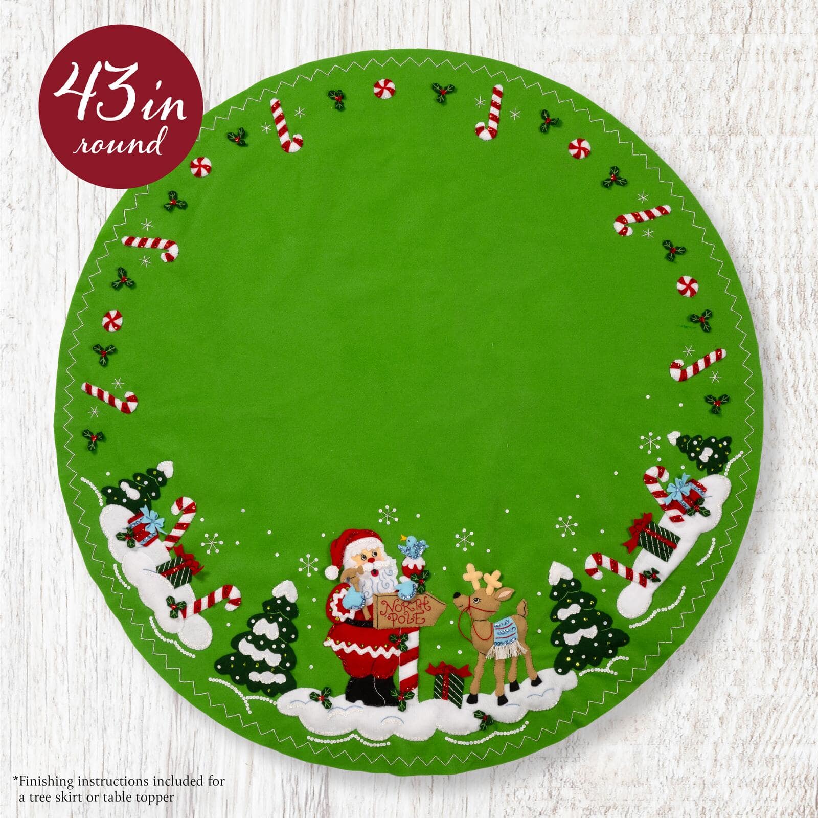 Bucilla® 43" North Pole this Way Felt Tree Skirt Kit