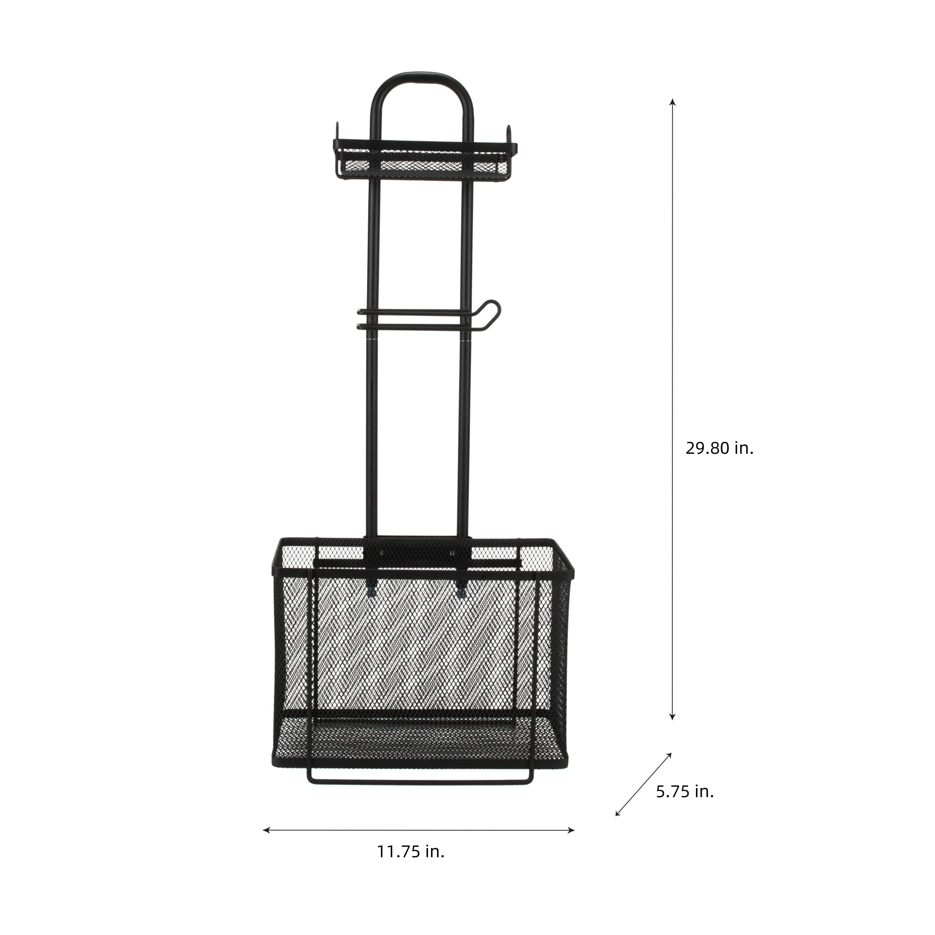 Bath Bliss Mesh Collection Matte Black Adjustable Bathroom Organizer