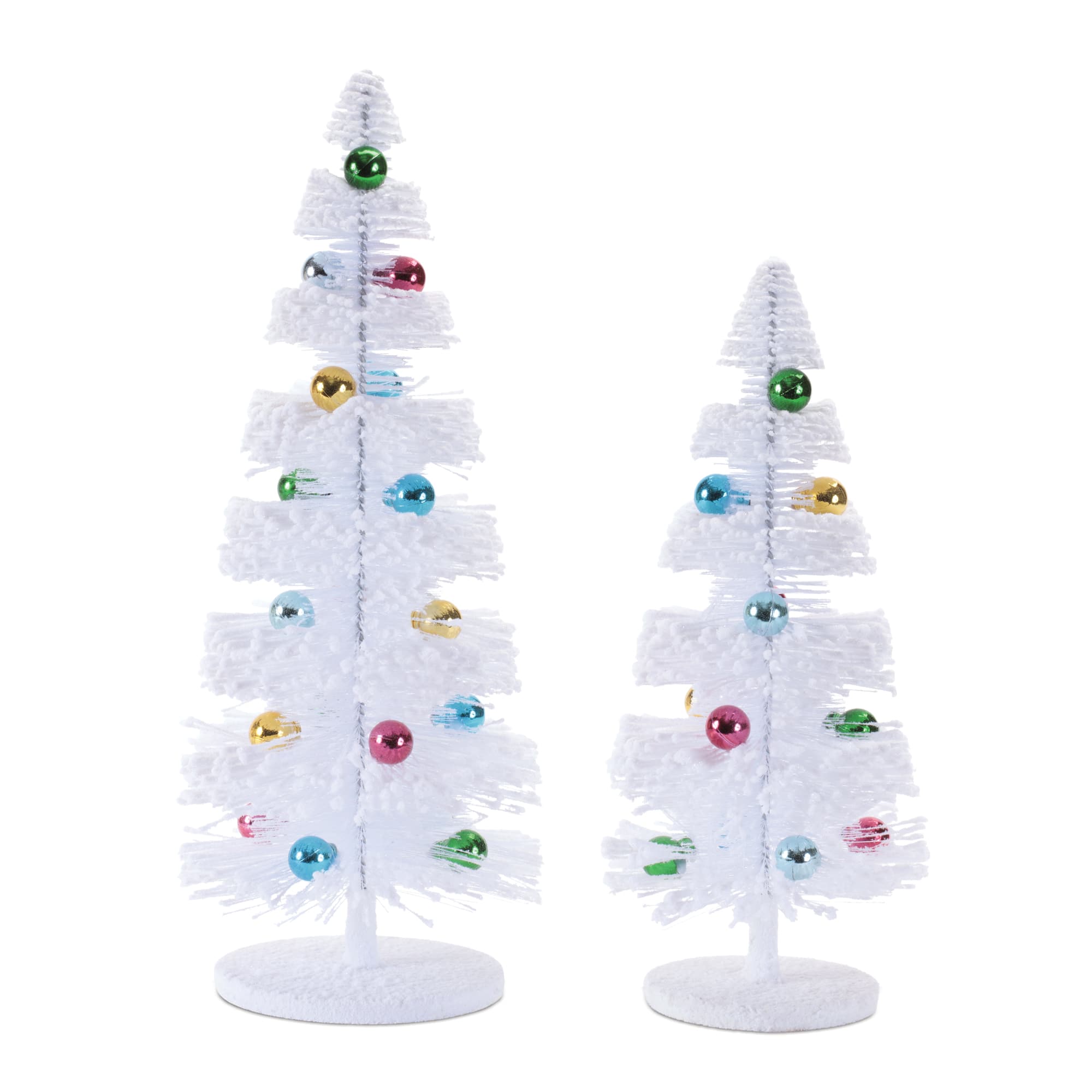 Melrose White Mini Christmas Tree Ornaments Set