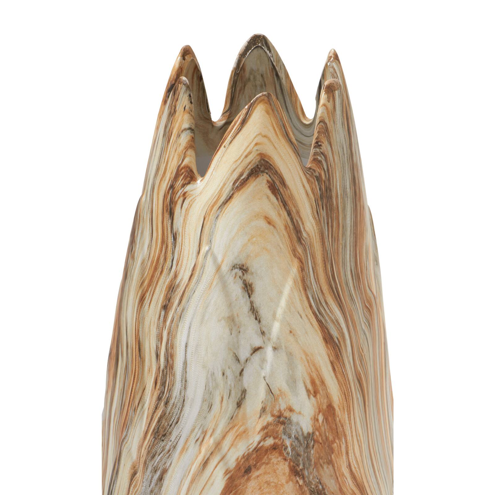 21" Beige Stoneware Contemporary Vase