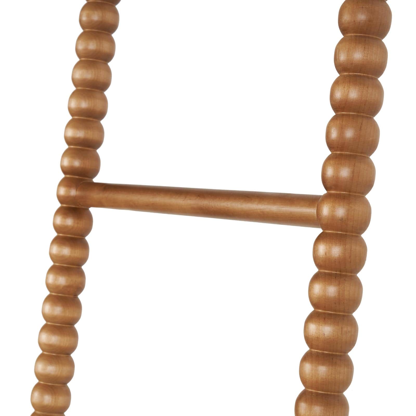 Ivory and Iris 73" Brown Wood 5 Rung Partition Ladder