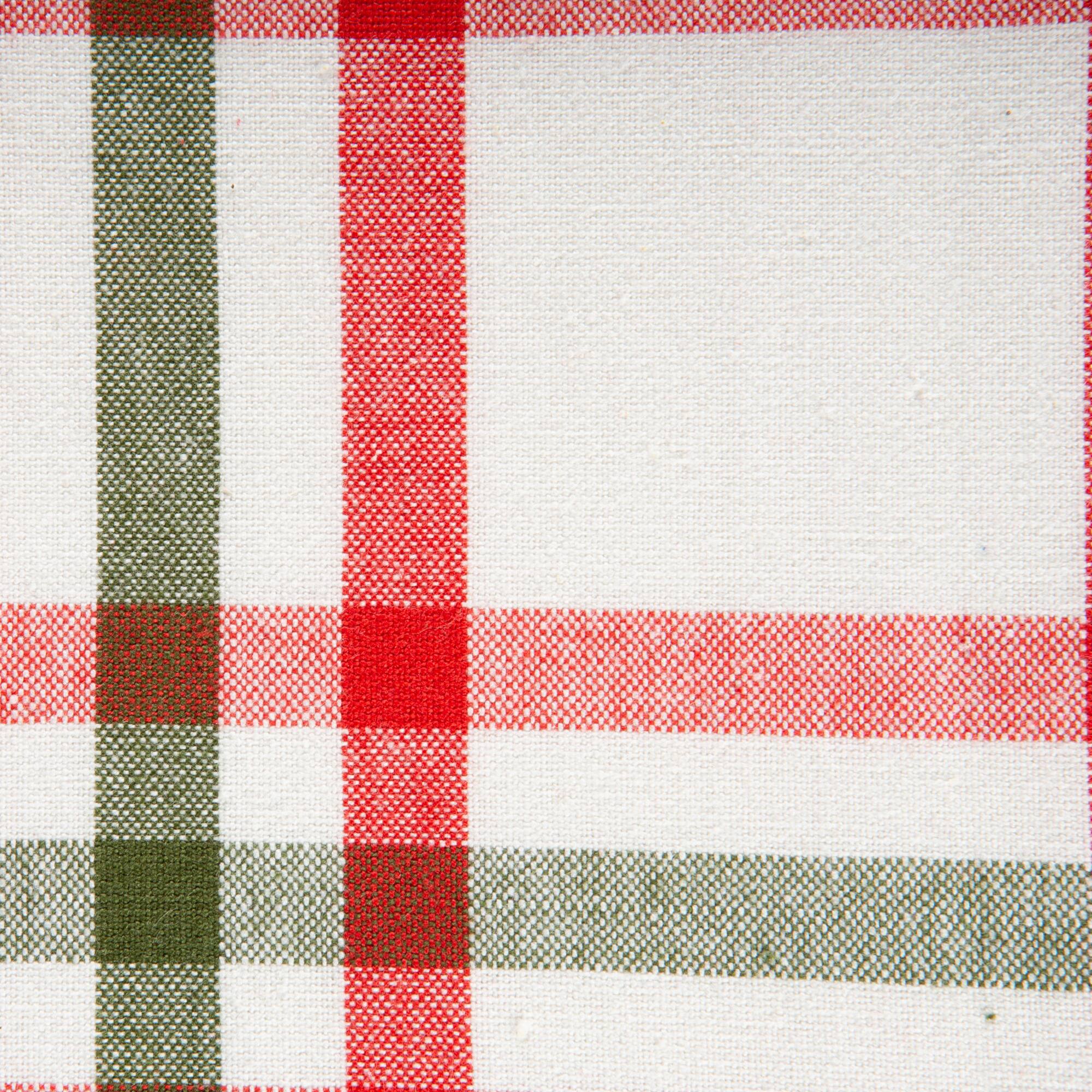 DII® 70" Round Jolly Tree Collection Nutcracker Plaid Tablecloth