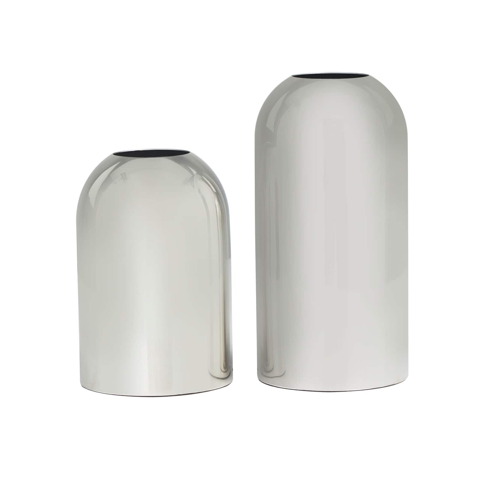 Silver Stainless Steel Vase with a Sleek Mirror Finish Set