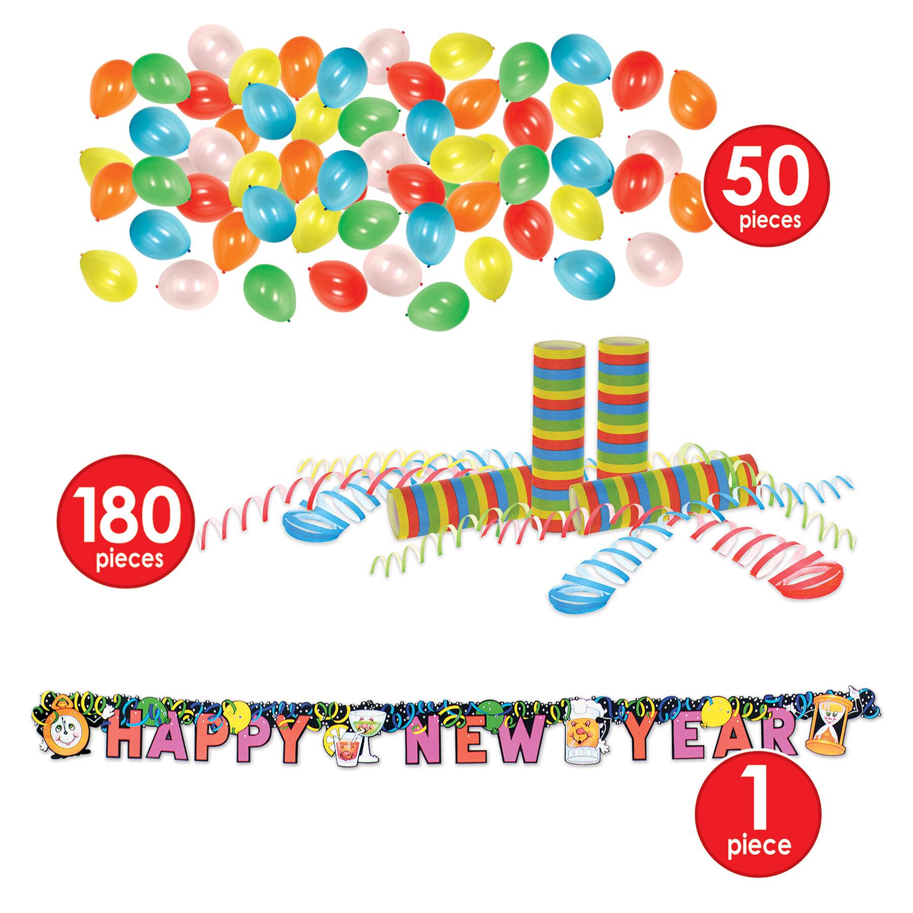 Beistle New Year Super Bonanza Deluxe Party Favor Kit for 100