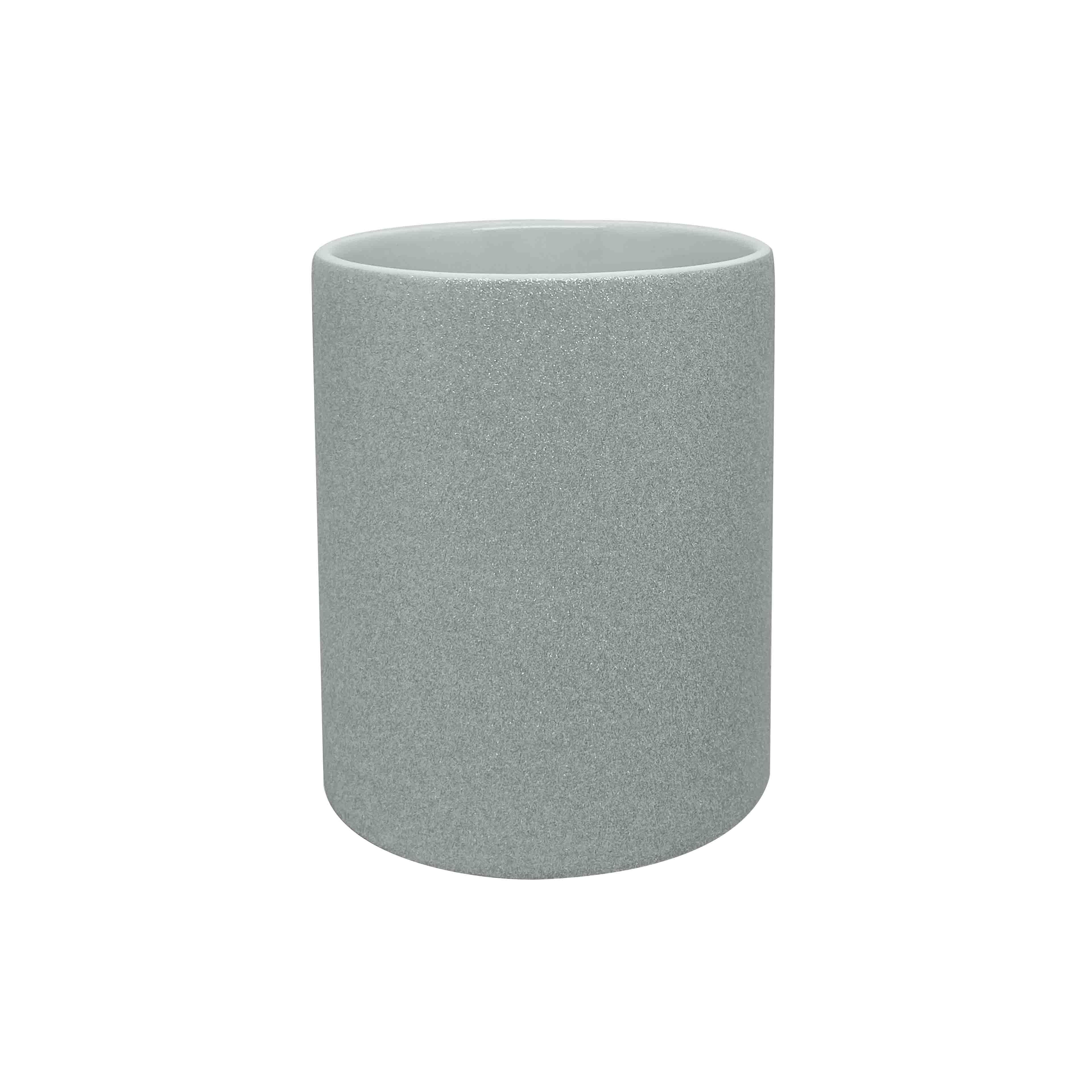 11.8oz. Silver Glitter Ceramic Sublimation Mug by Make Market®