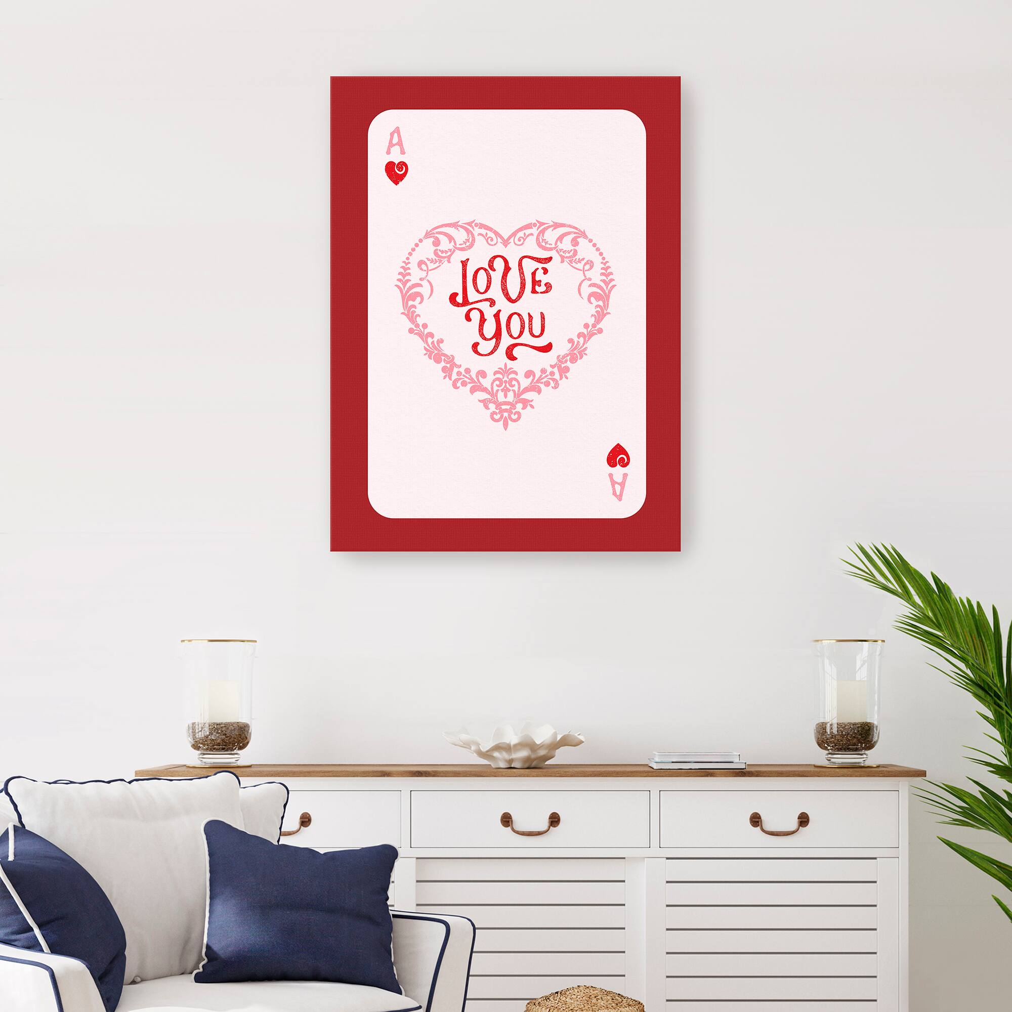 Love You Card Canvas Giclée Art