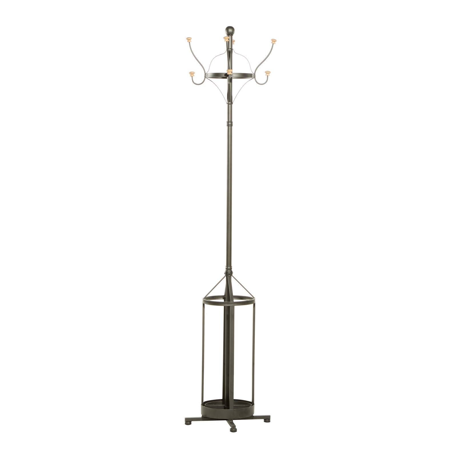 Black Metal Industrial Coat Rack, 19" x 77"