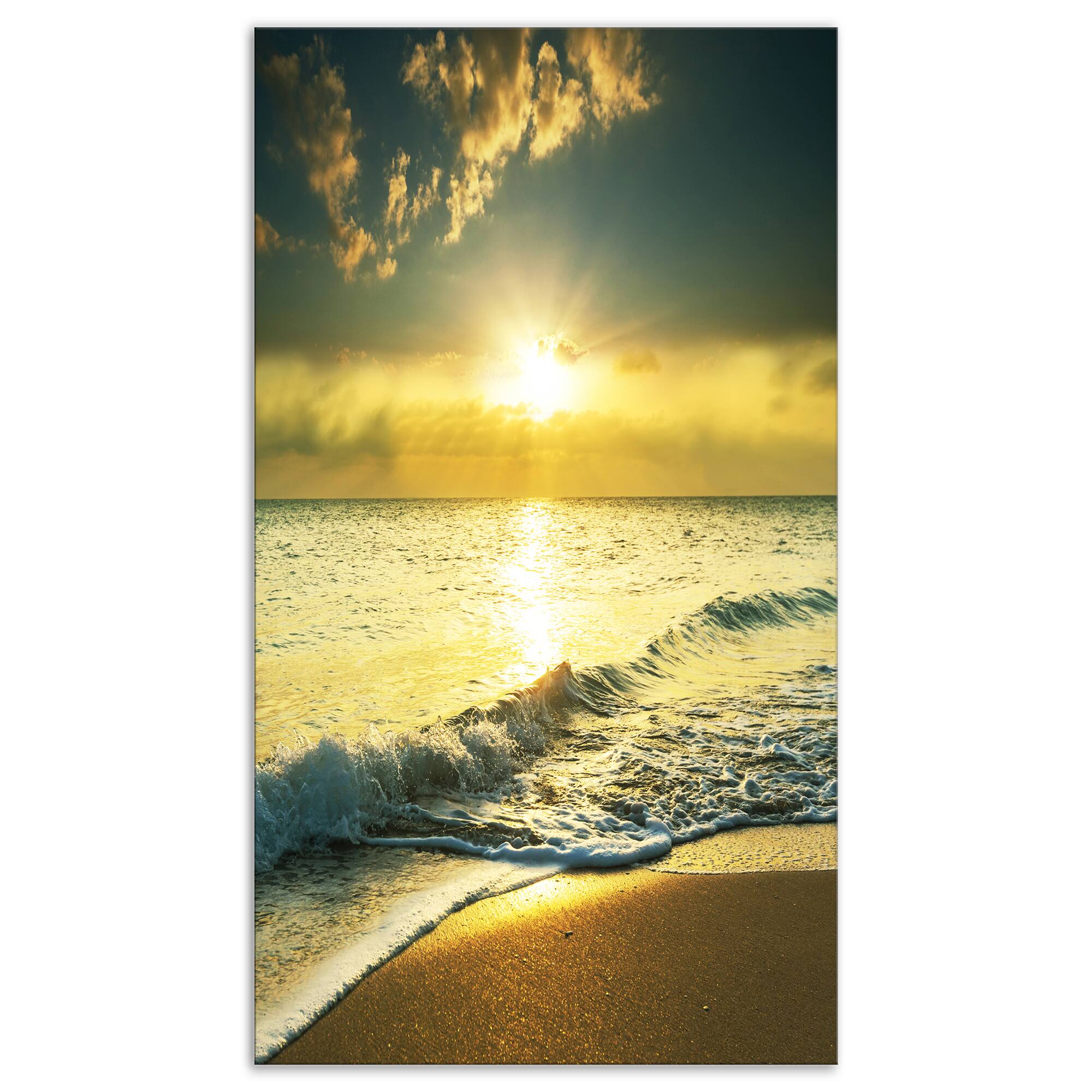 Designart - Yellow Sunlight over Crystal Waters