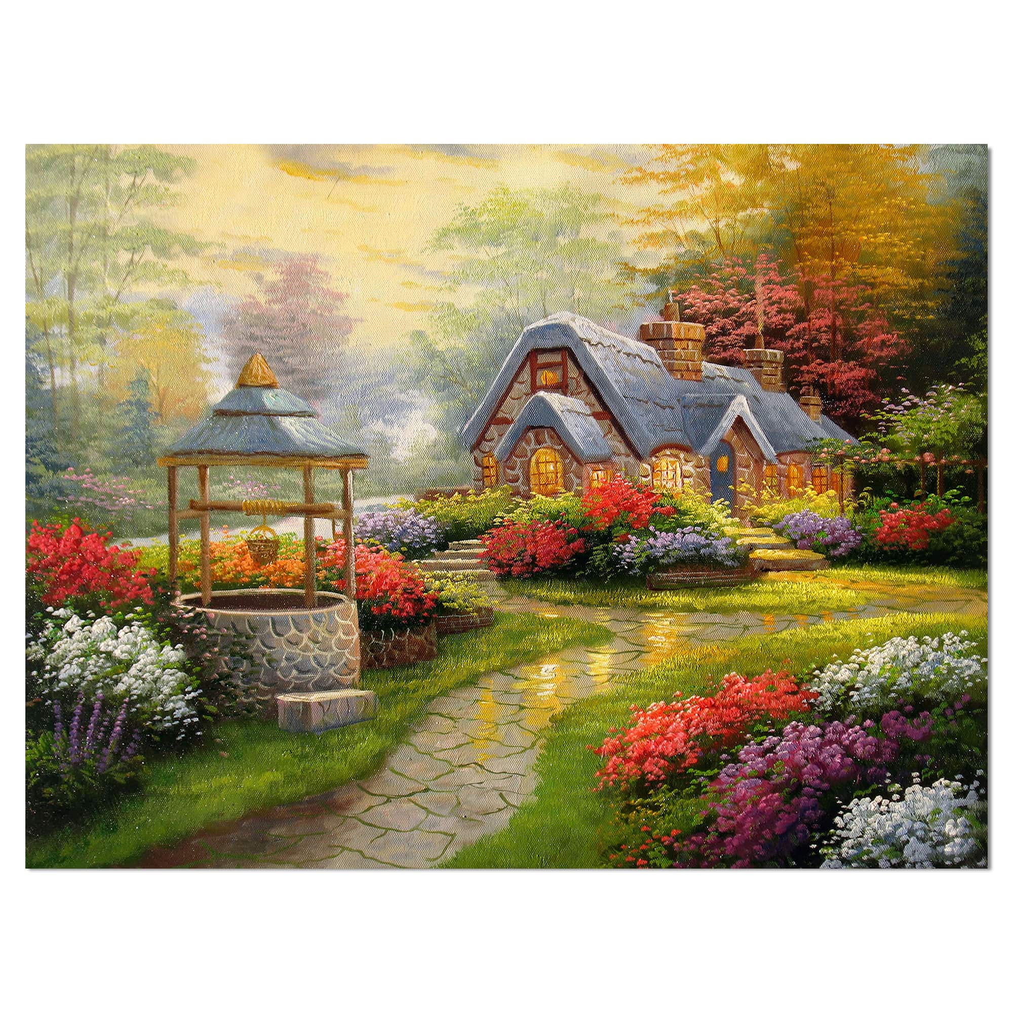 Designart - Sunset Stone Country Cottage