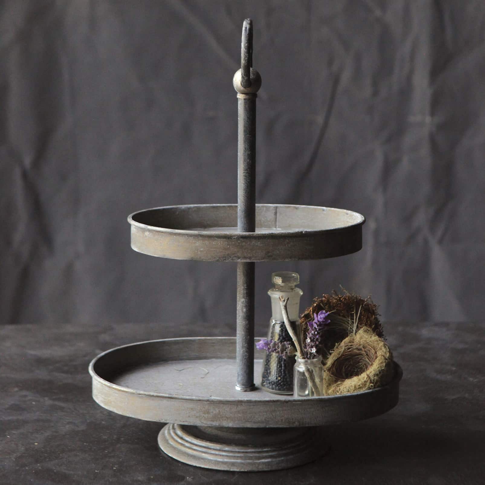 Hello Honey® Zinc 2-Tier Metal Tray