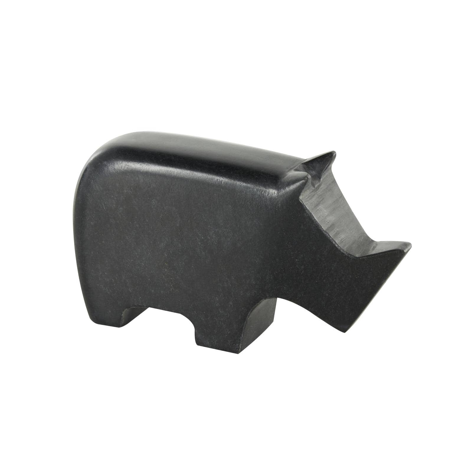 Black Abstract Marble Safari Animals Sculpture Set