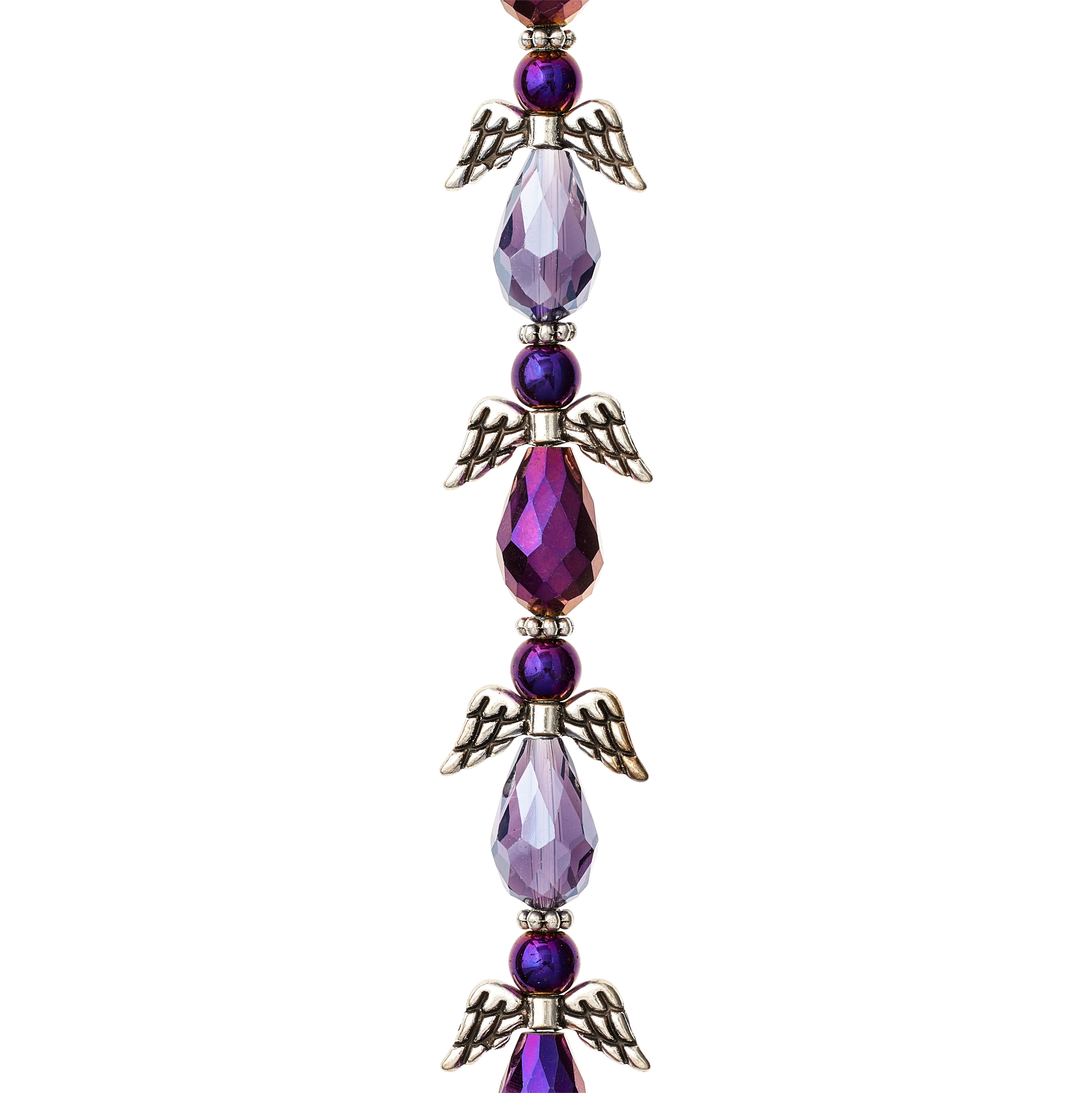 12 Pack: Purple Mix Glass & Metal Angel Beads by Bead Landing™