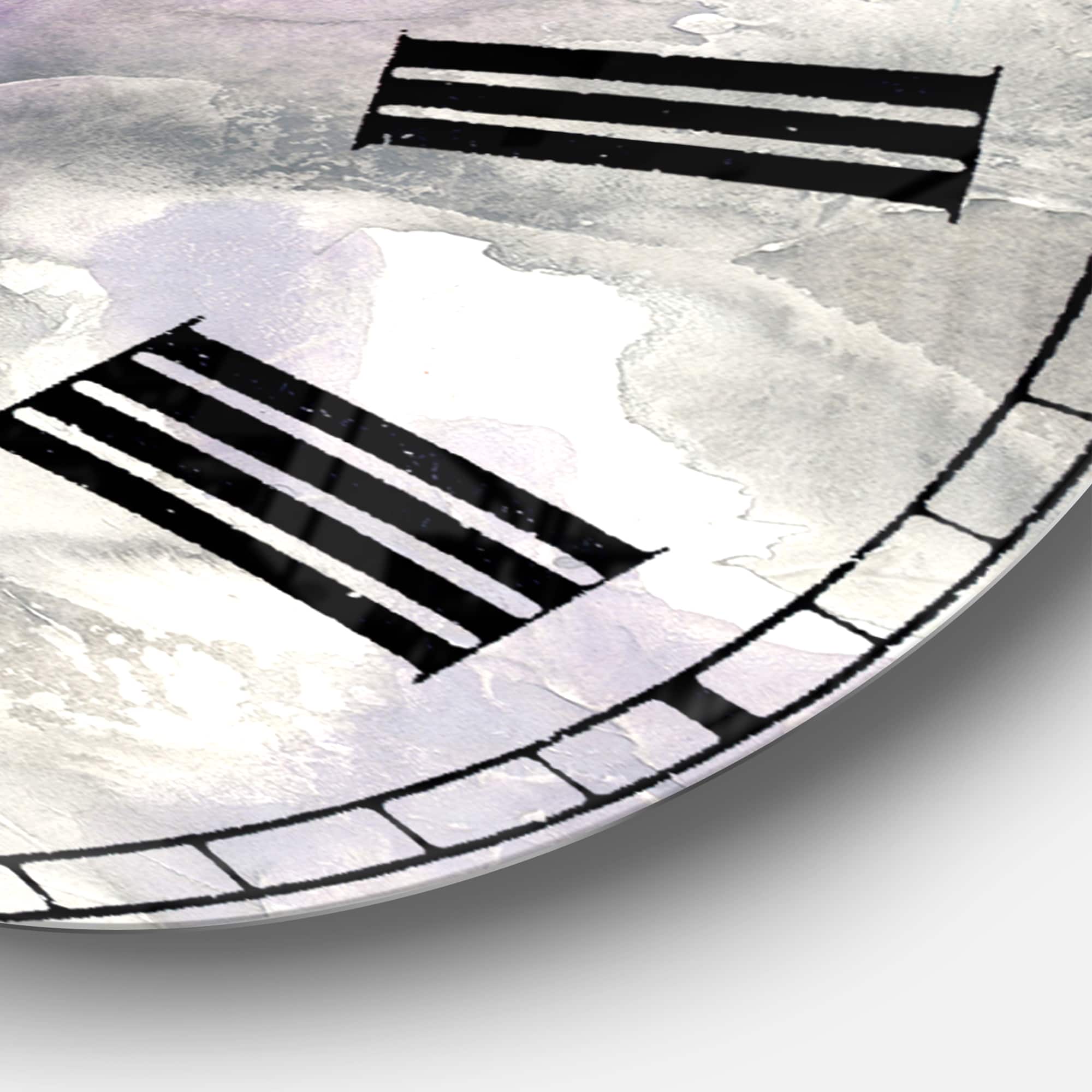 Designart 'Watercolor Minimal Purple Tones Iii Farmhouse Wall Clock