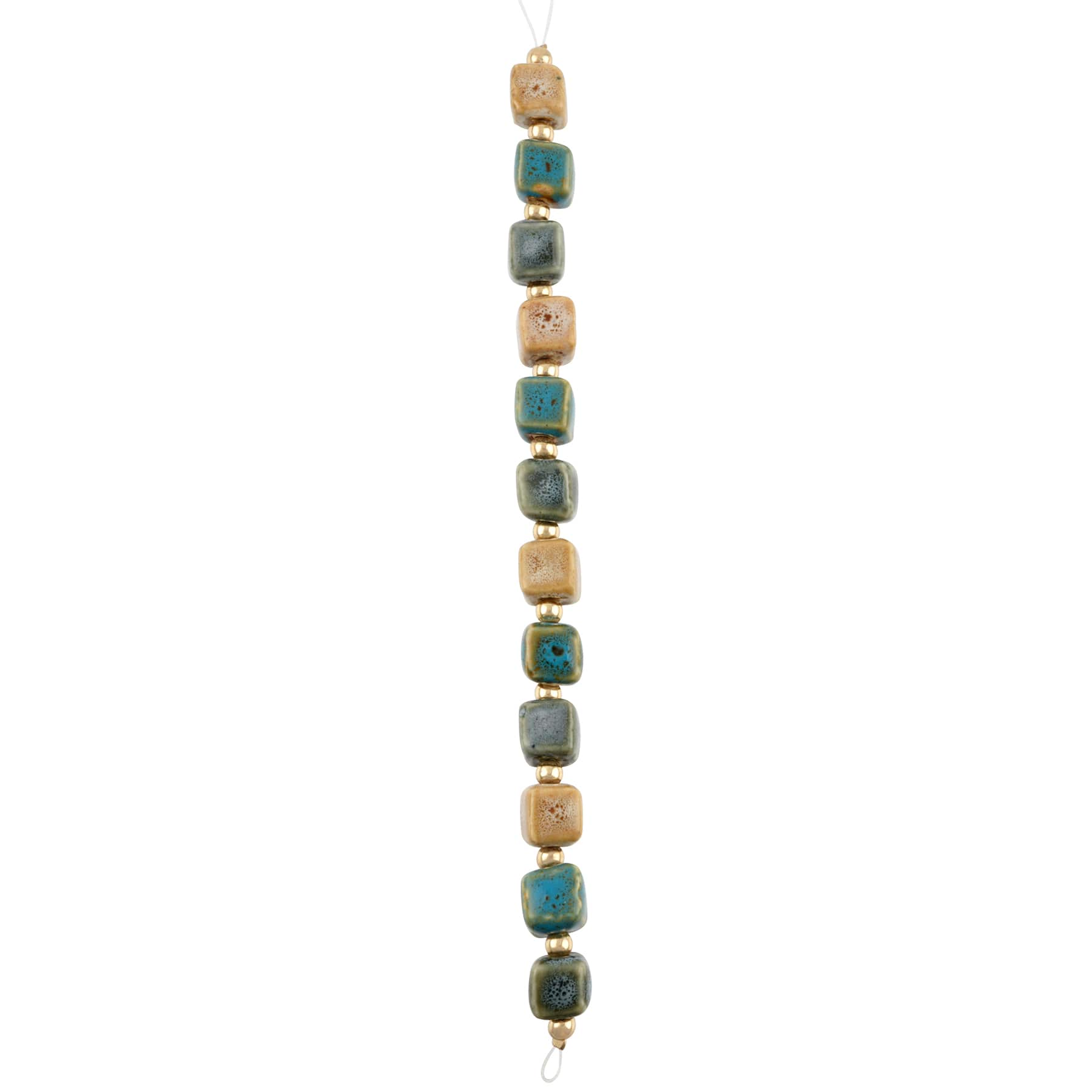 6 Packs: 12 ct. (72 total) Multicolor Reactive Glaze Ceramic Cube Beads, 10mm by Bead Landing™