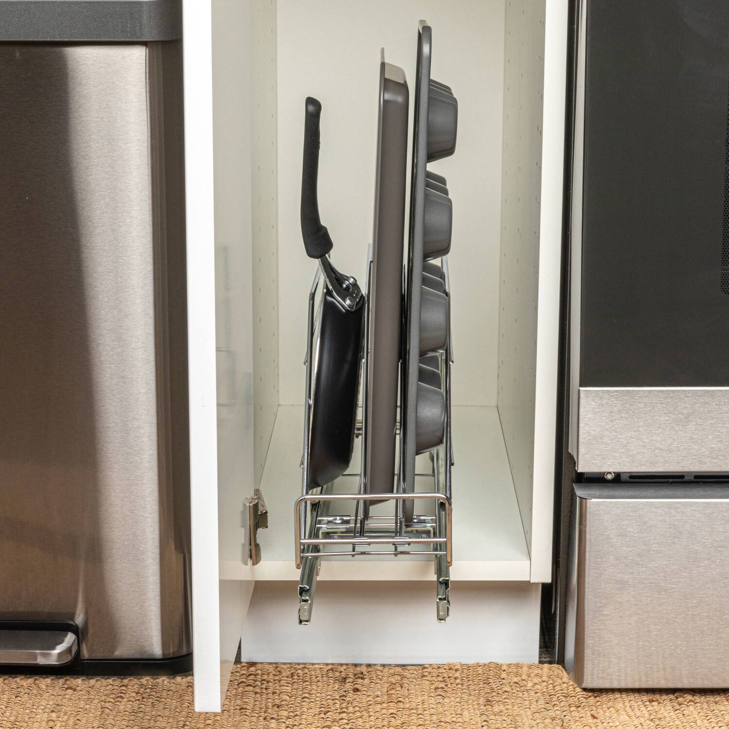 Household Essentials Glidez Chrome-Plated Steel Slide-Out Storage Organizer
