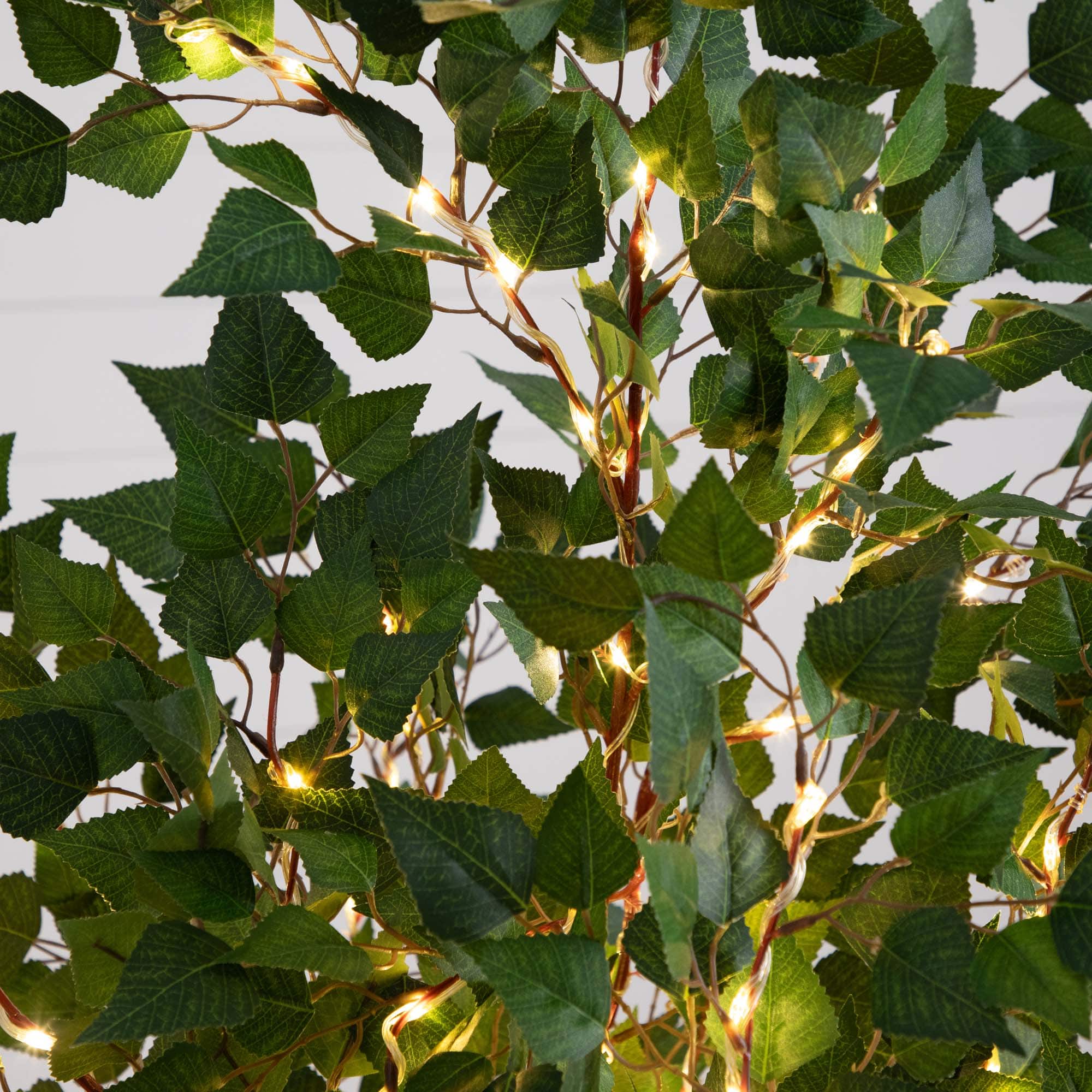 5ft. Potted Pre-Lit Artificial Birch Tree with Warm White LED Lights