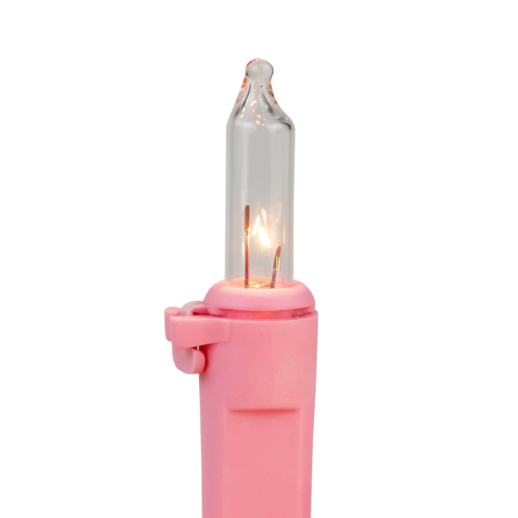 50ct Clear Mini Valentine's Day Light Set 10ft Pink Wire