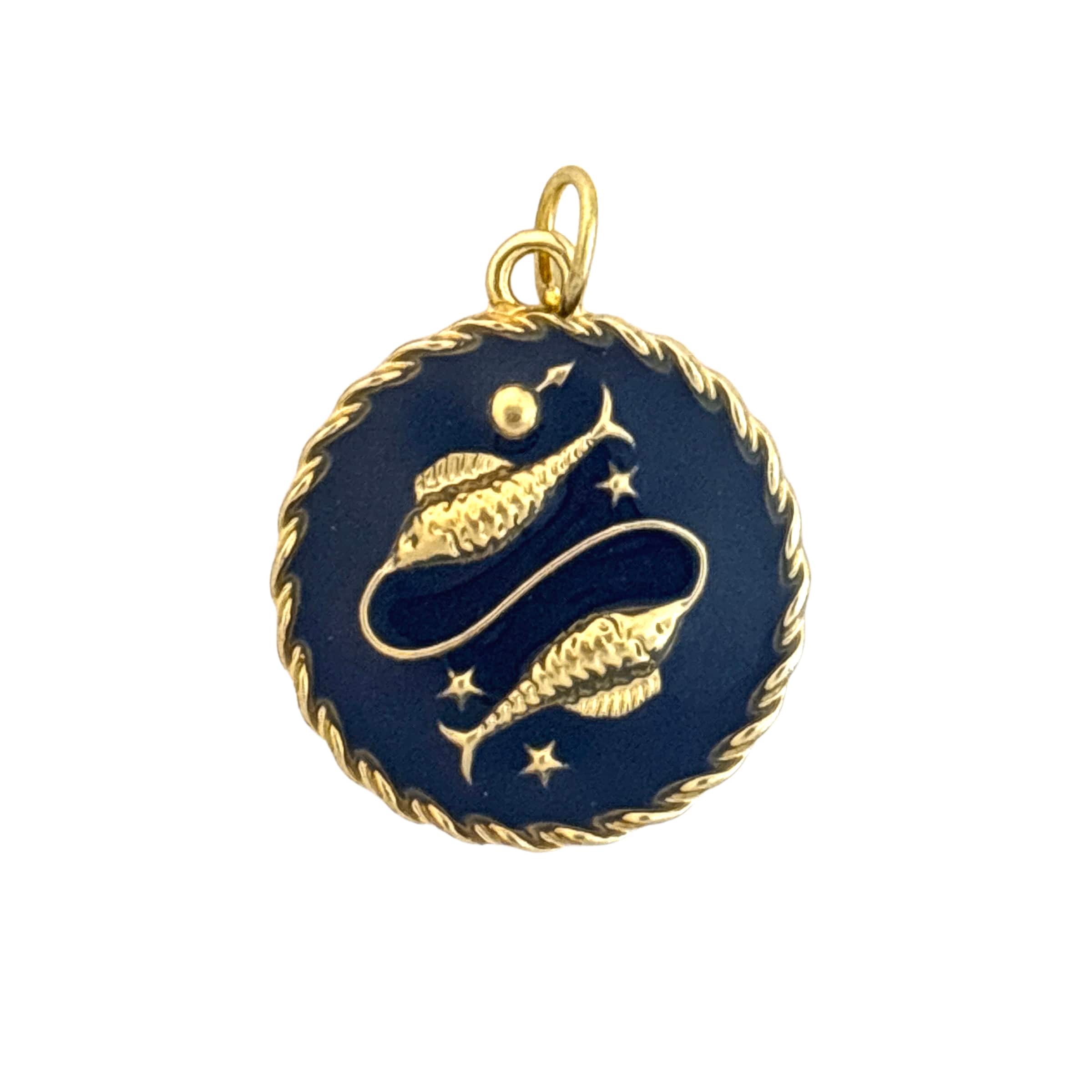 Charmed Bar Enameled Round Metal Zodiac Charm by Bead Landing