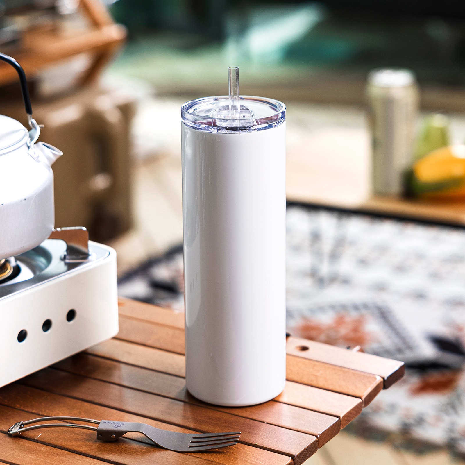 8 Pack: 18.5oz. Skinny Sublimation Tumbler with Straw by Make Market®