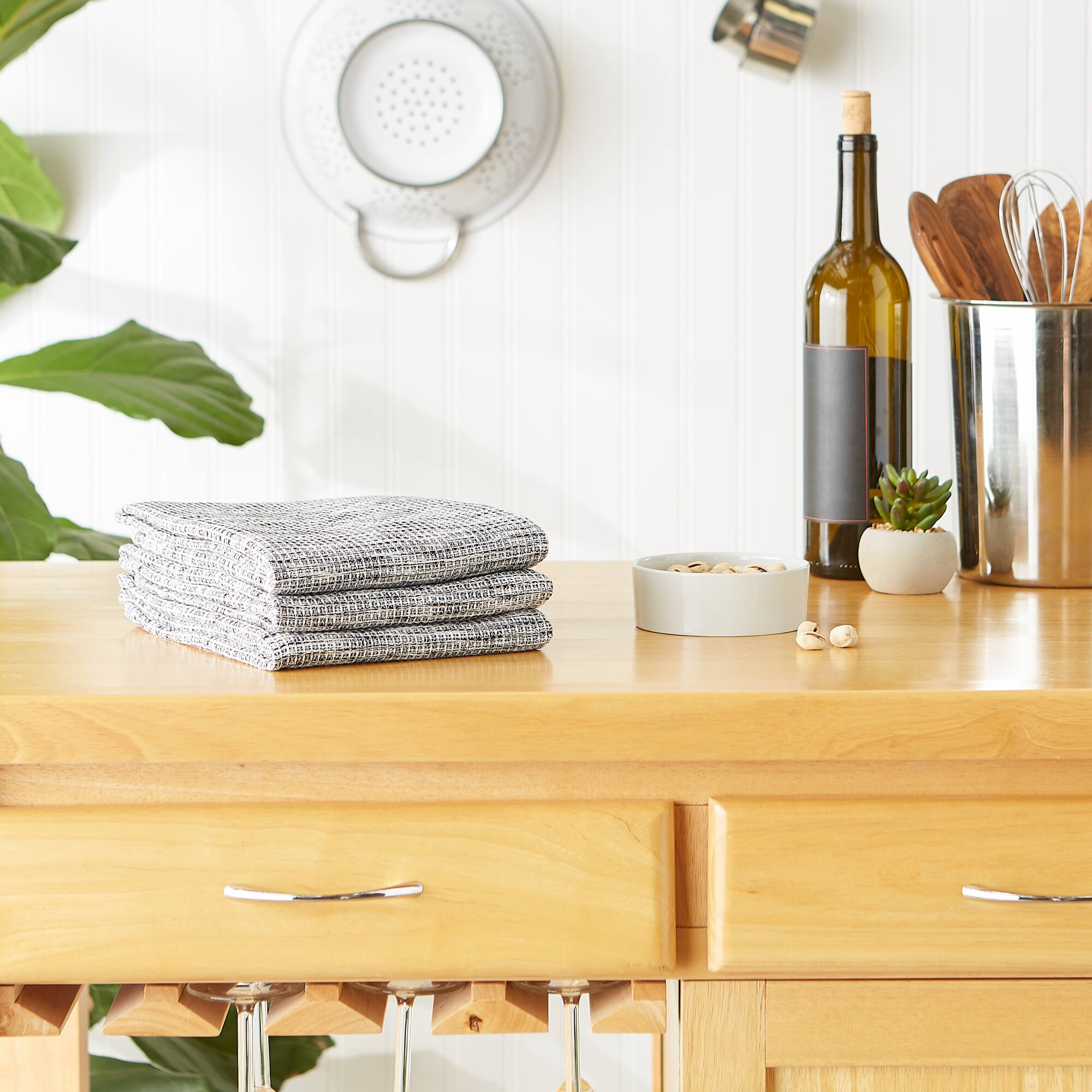 DII® Tonal Recycled Cotton Waffle Dish Towels