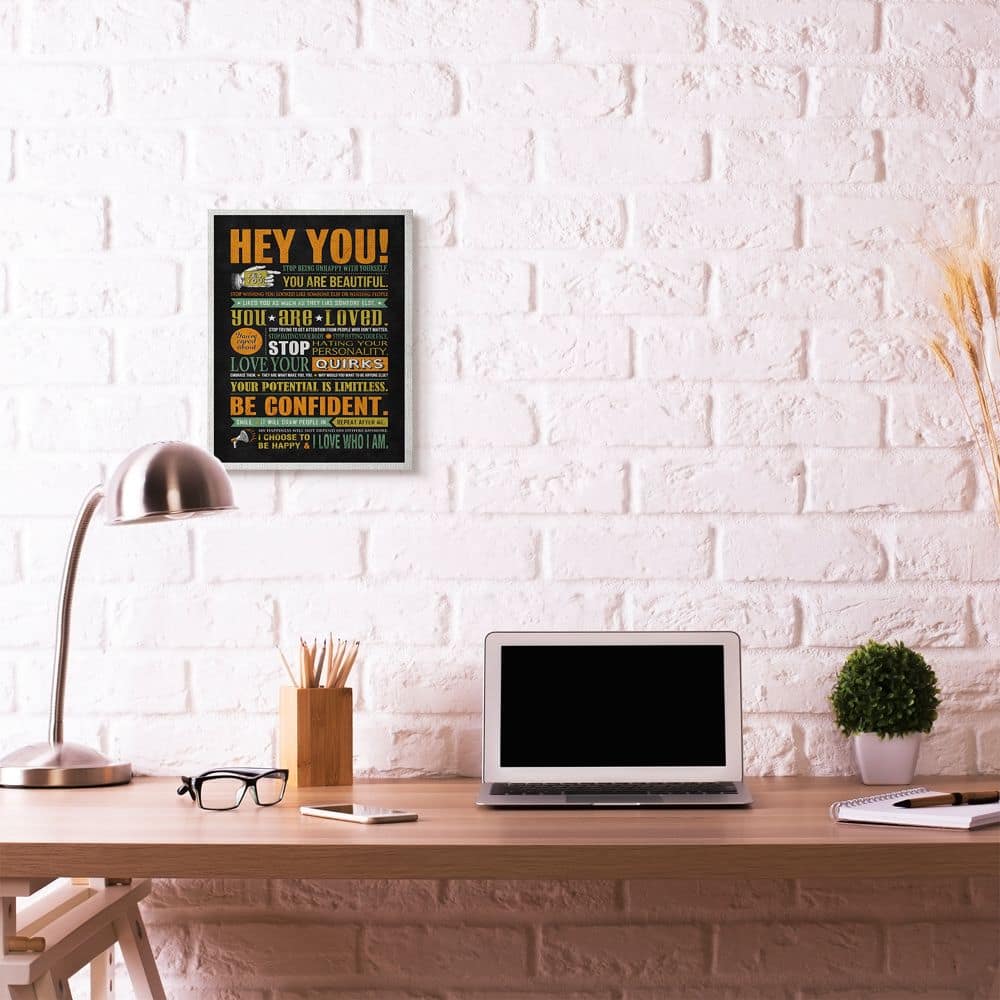 Stupell Industries Hey You Inspirational Canvas Wall Art