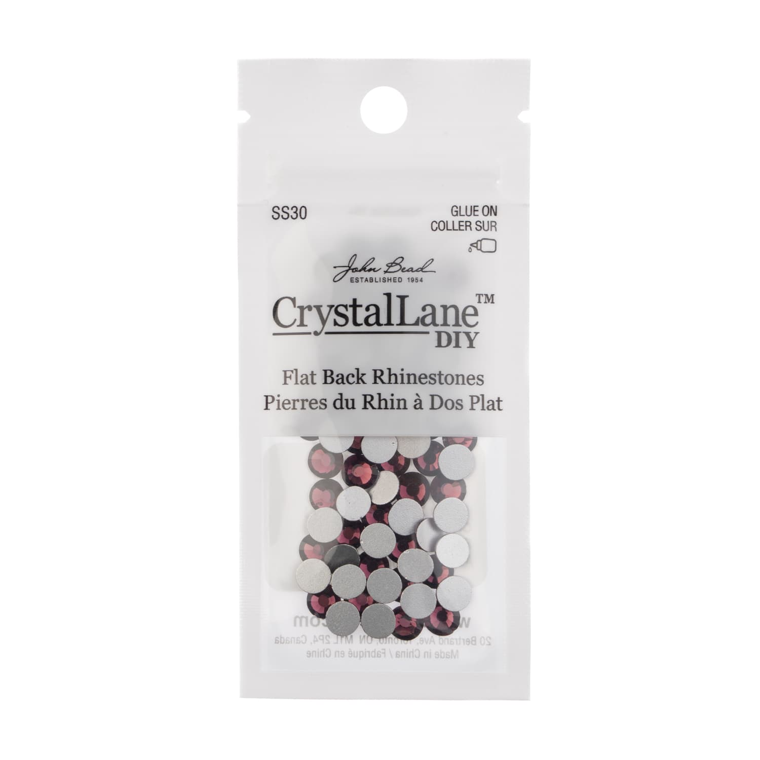 John Bead Crystal Lane SS30 Glass Round Flatback Rhinestones, 72ct.