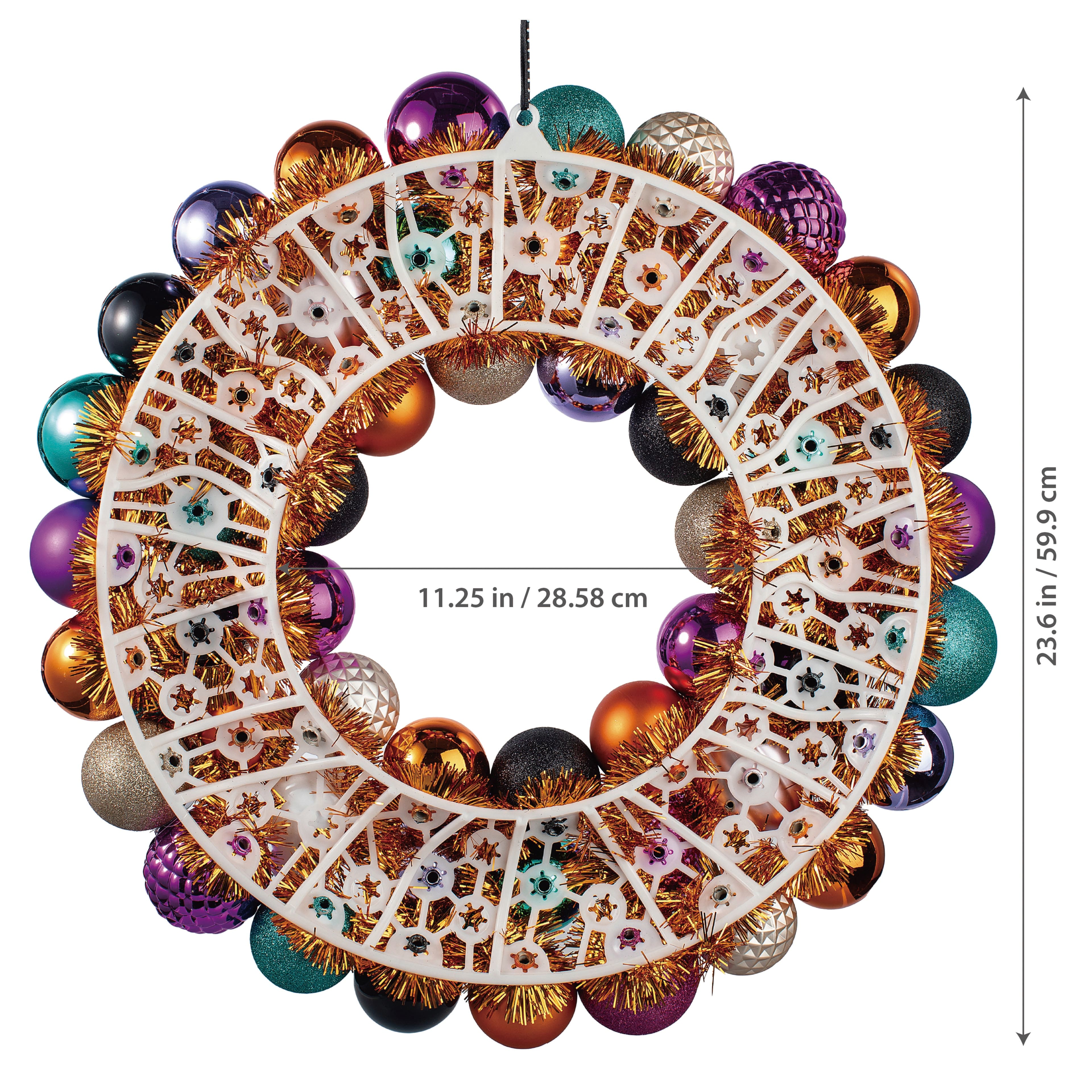 23.5" Skull, Jack-o'-Lantern & Ball Ornament Wreath by Ashland®