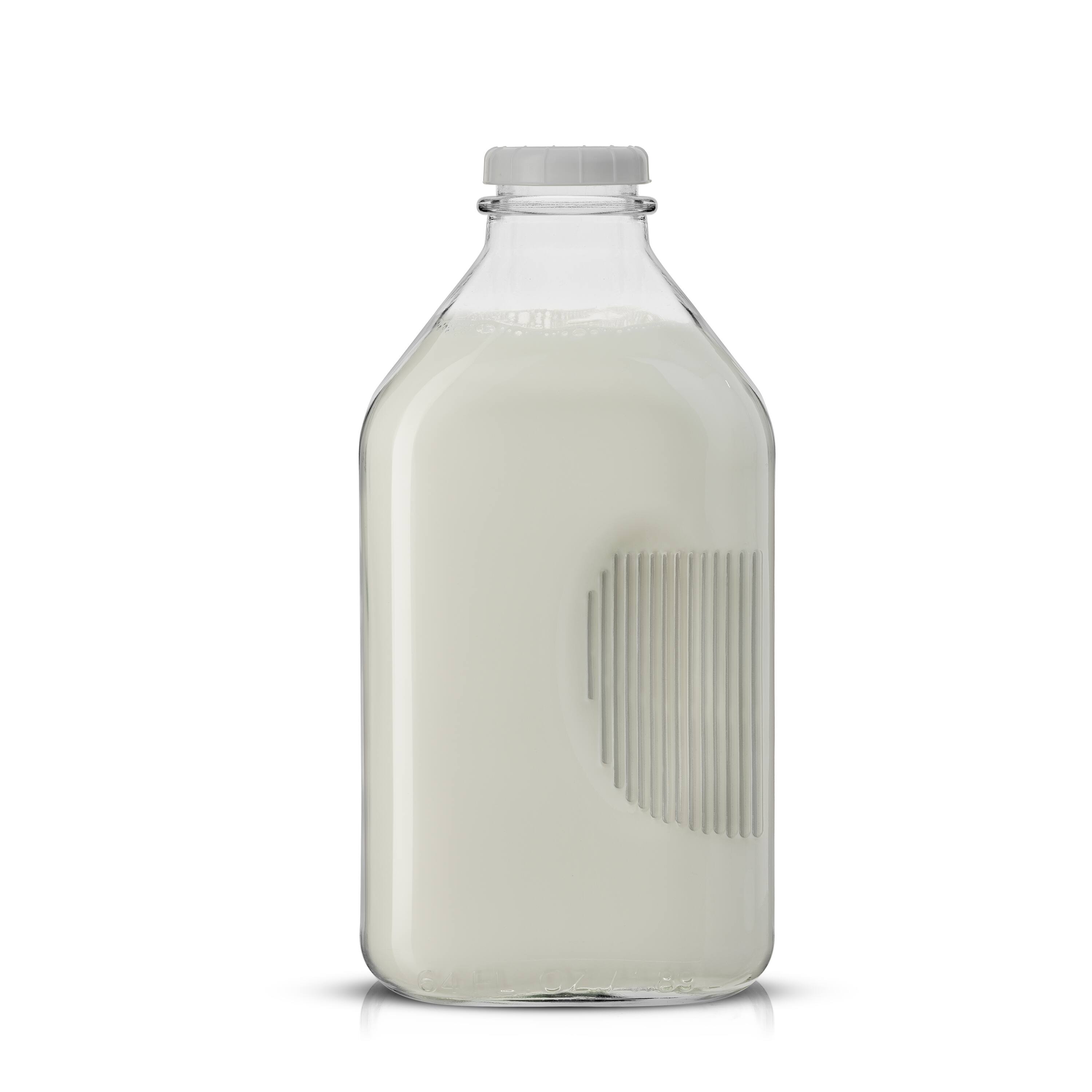 JoyJolt® Reusable Glass Milk Bottle Set with Lid & Pourer