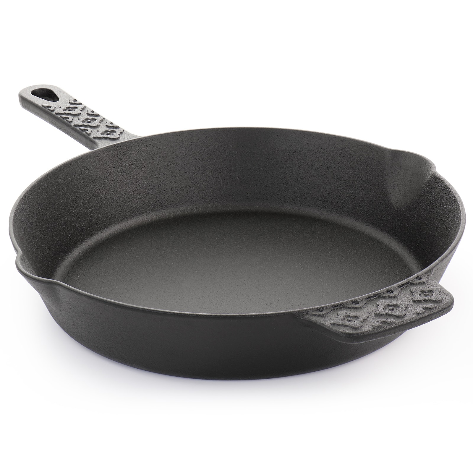Spice by Tia Mowry Savory Saffron 12" Cast Iron Skillet with Pouring Spouts