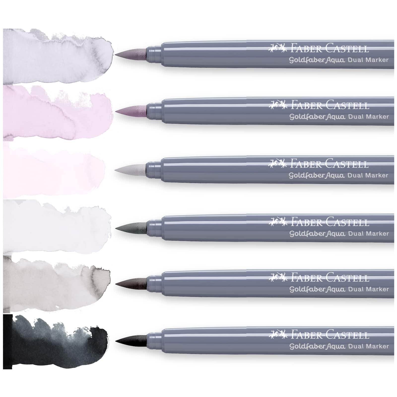 Goldfaber Shades of Gray Dual Ended Aqua Marker, 6ct.