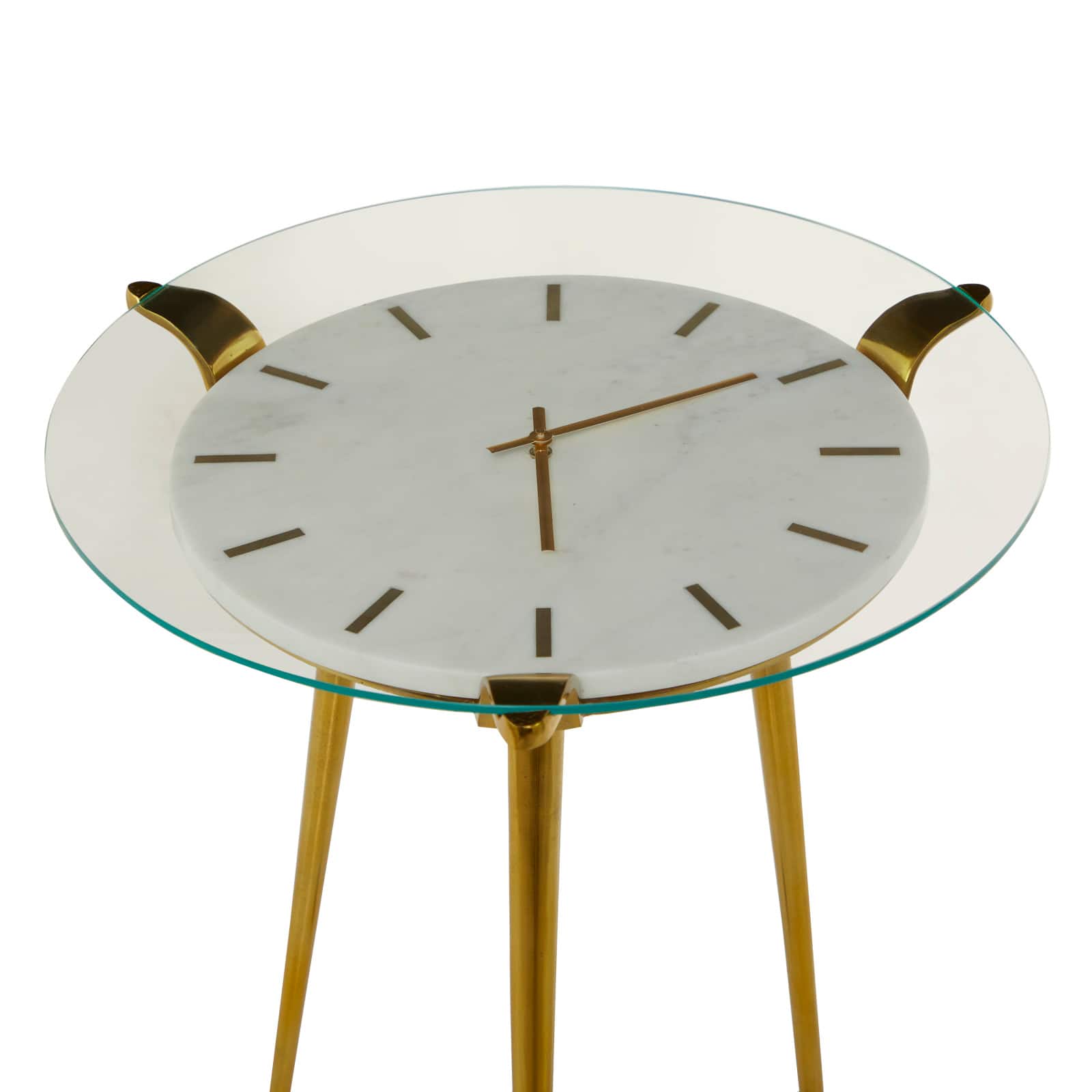 White Aluminum Glam Accent Table, 19" x 20" x 23"