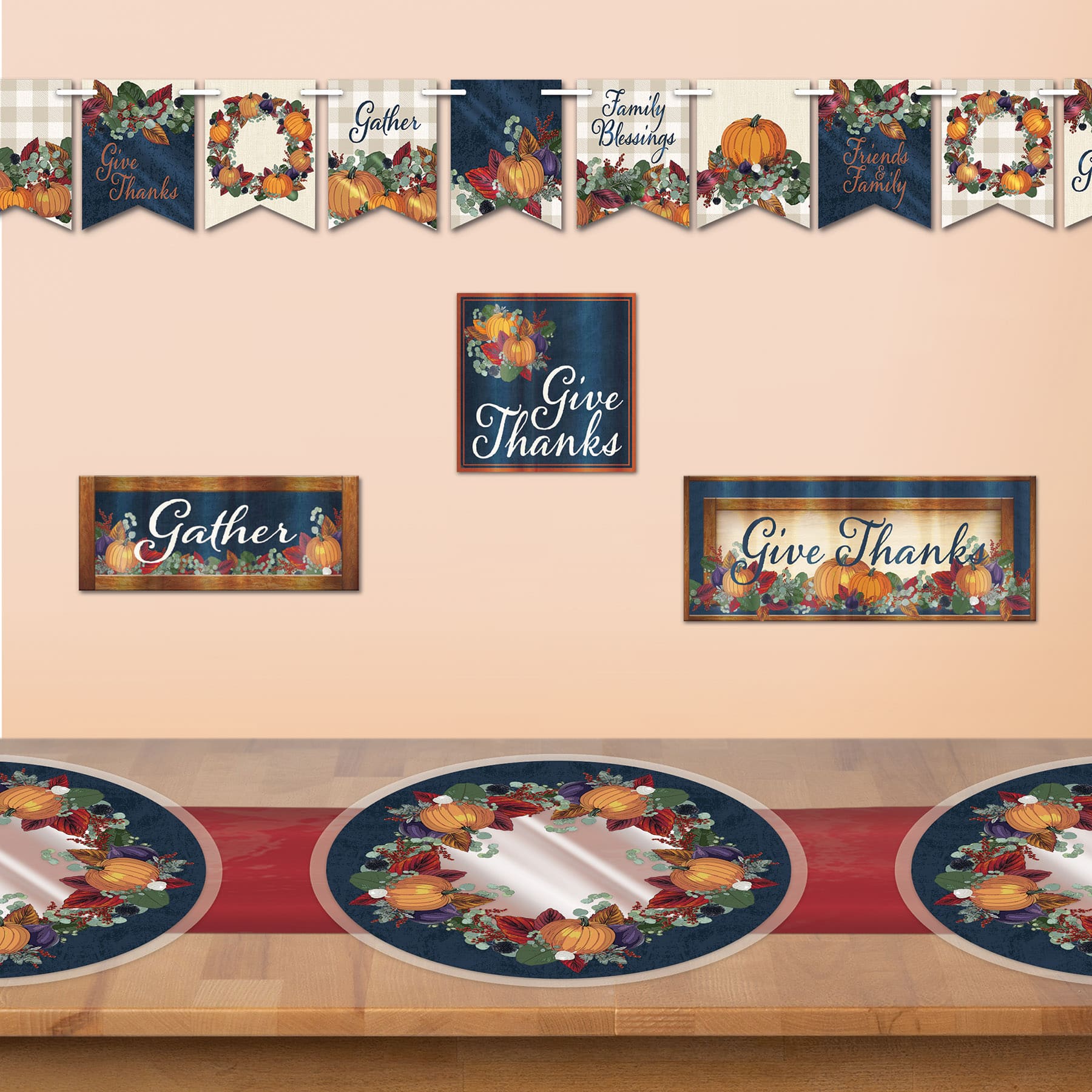 Beistle 13" Fall Thanksgiving Plastic Placemats, 4ct.