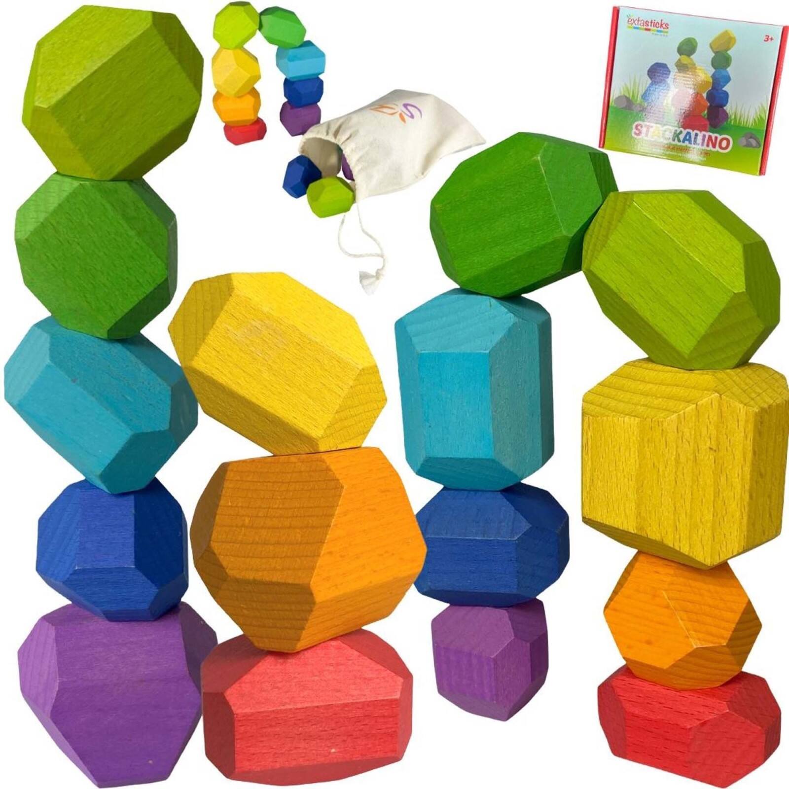 Extasticks Stackalino Wooden XL Balancing Stacking Rocks