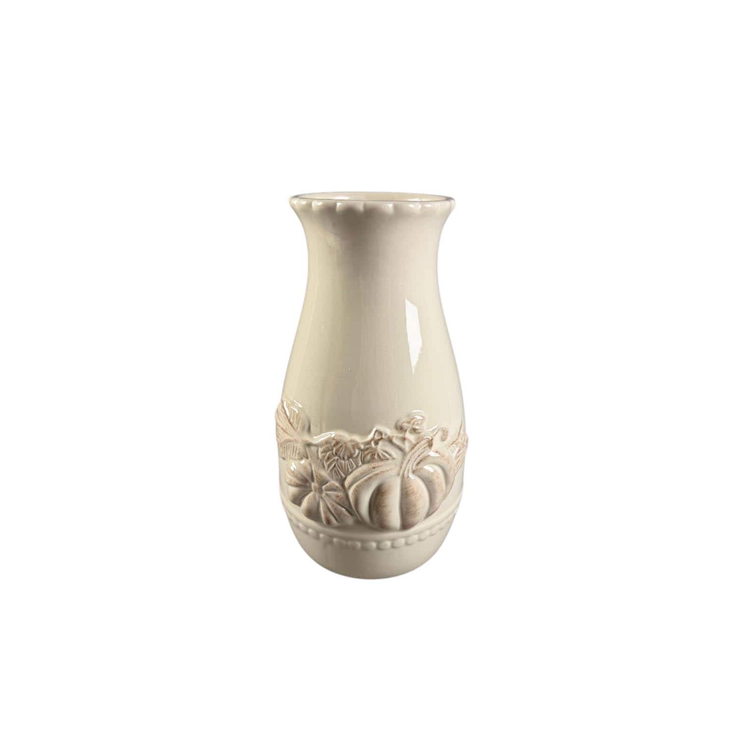 9.5" White Ceramic Pumpkin Vase by Ashland®