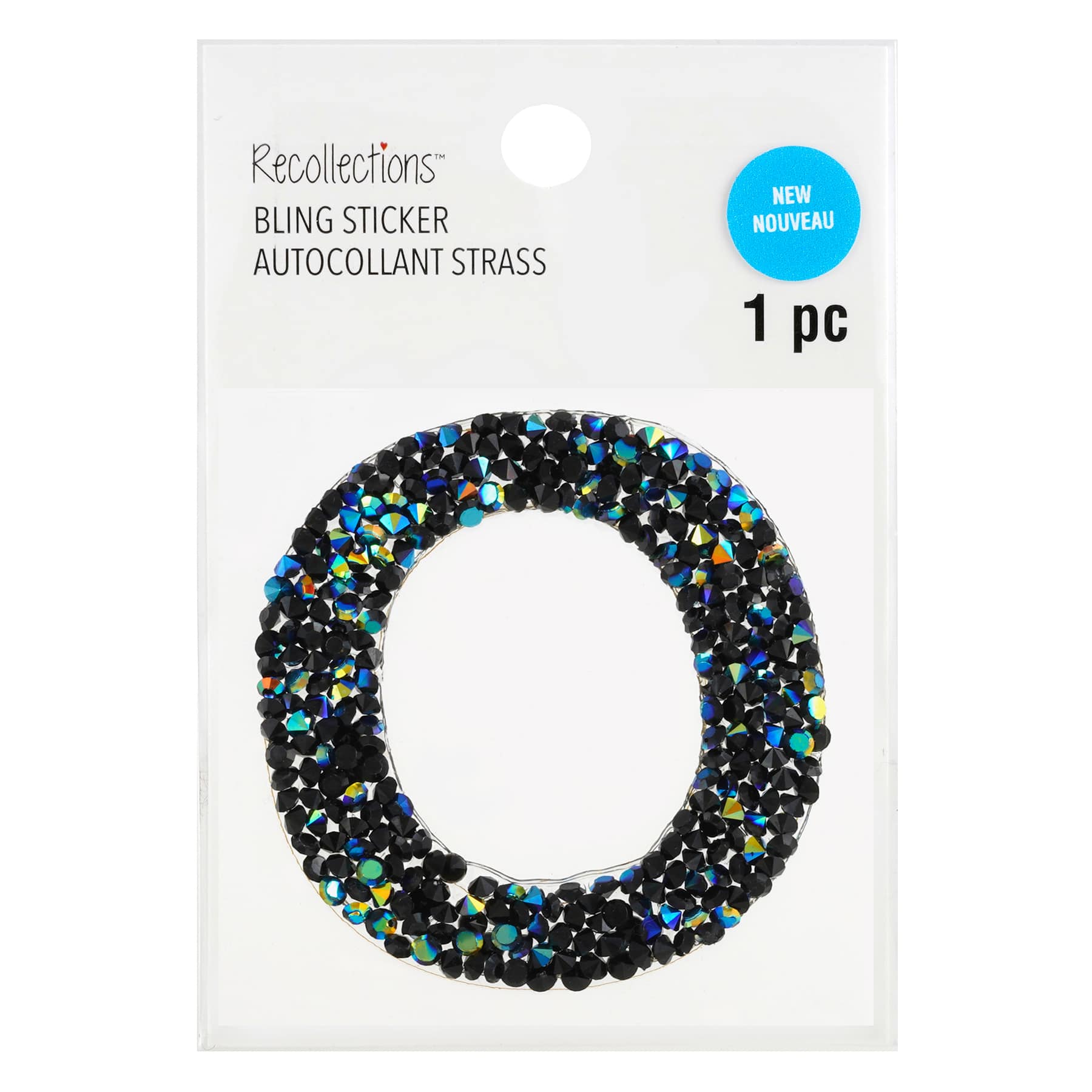 12 Pack: Black AB Letter Bling Sticker by Recollections®