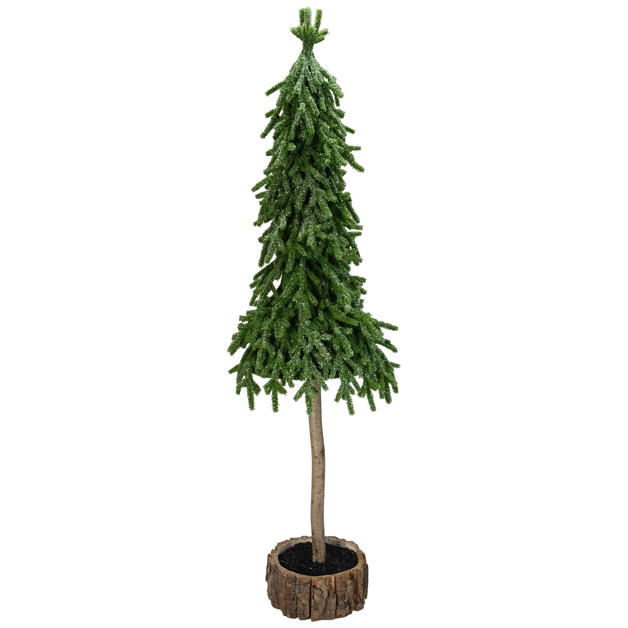 29.5" Unlit Down Swept Iced Artificial Christmas Tree in Wood Base